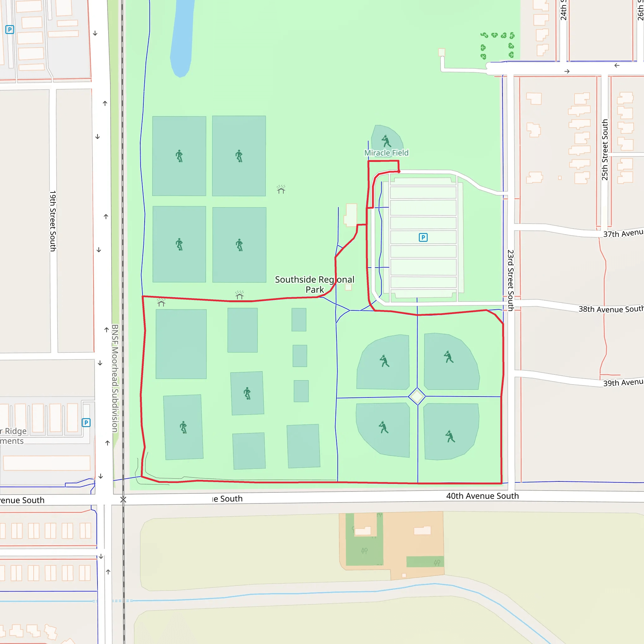 Southside Regional Park Loop mobile static map