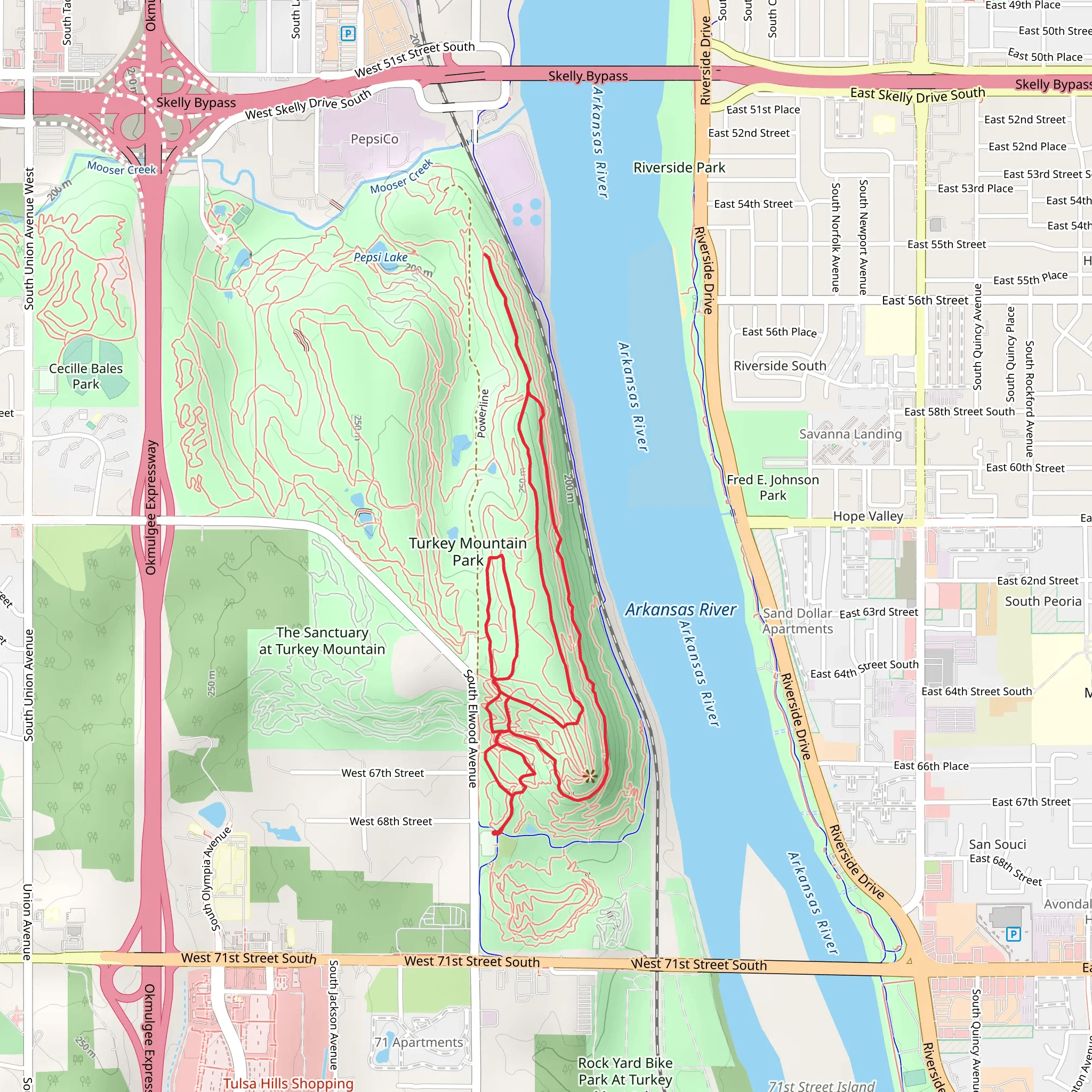 Yellow and Blue Loop Trail mobile static map