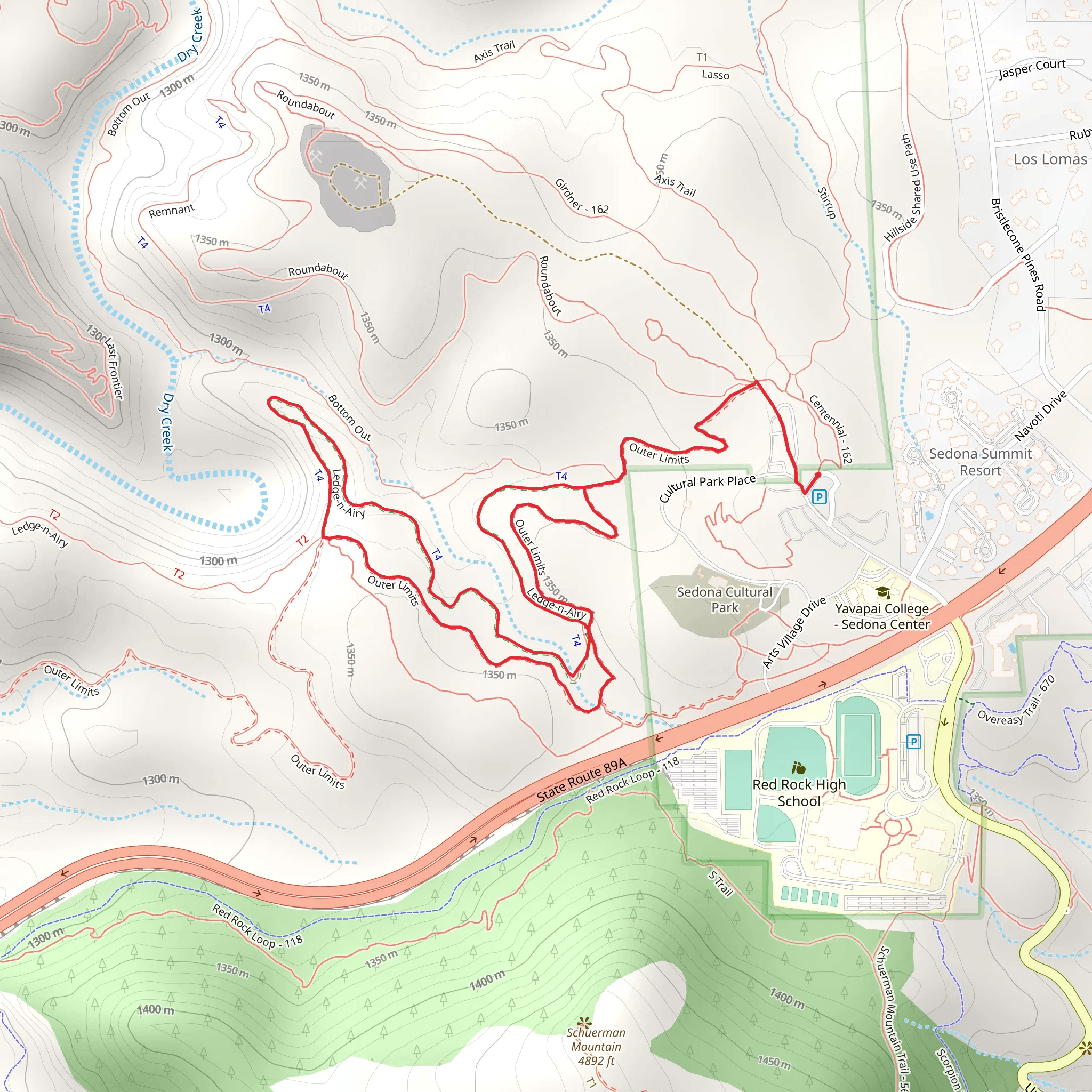 Ledge-n-Airy and Outer Limits Loop mobile static map