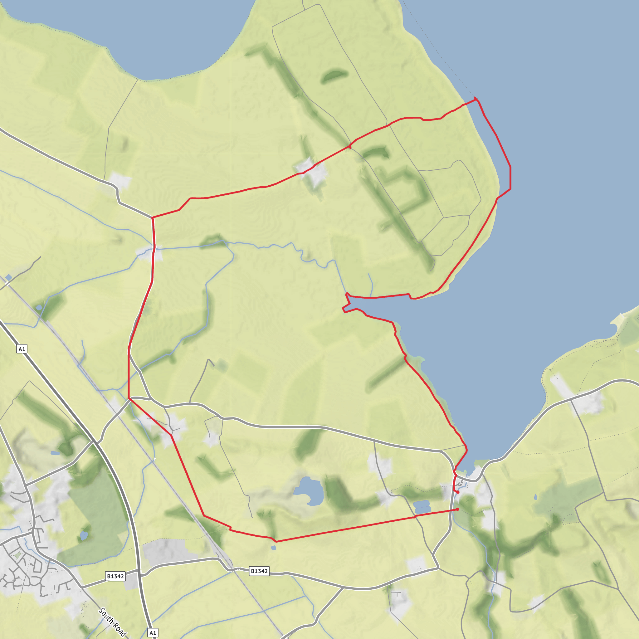 Budle Bay Hike mobile static map