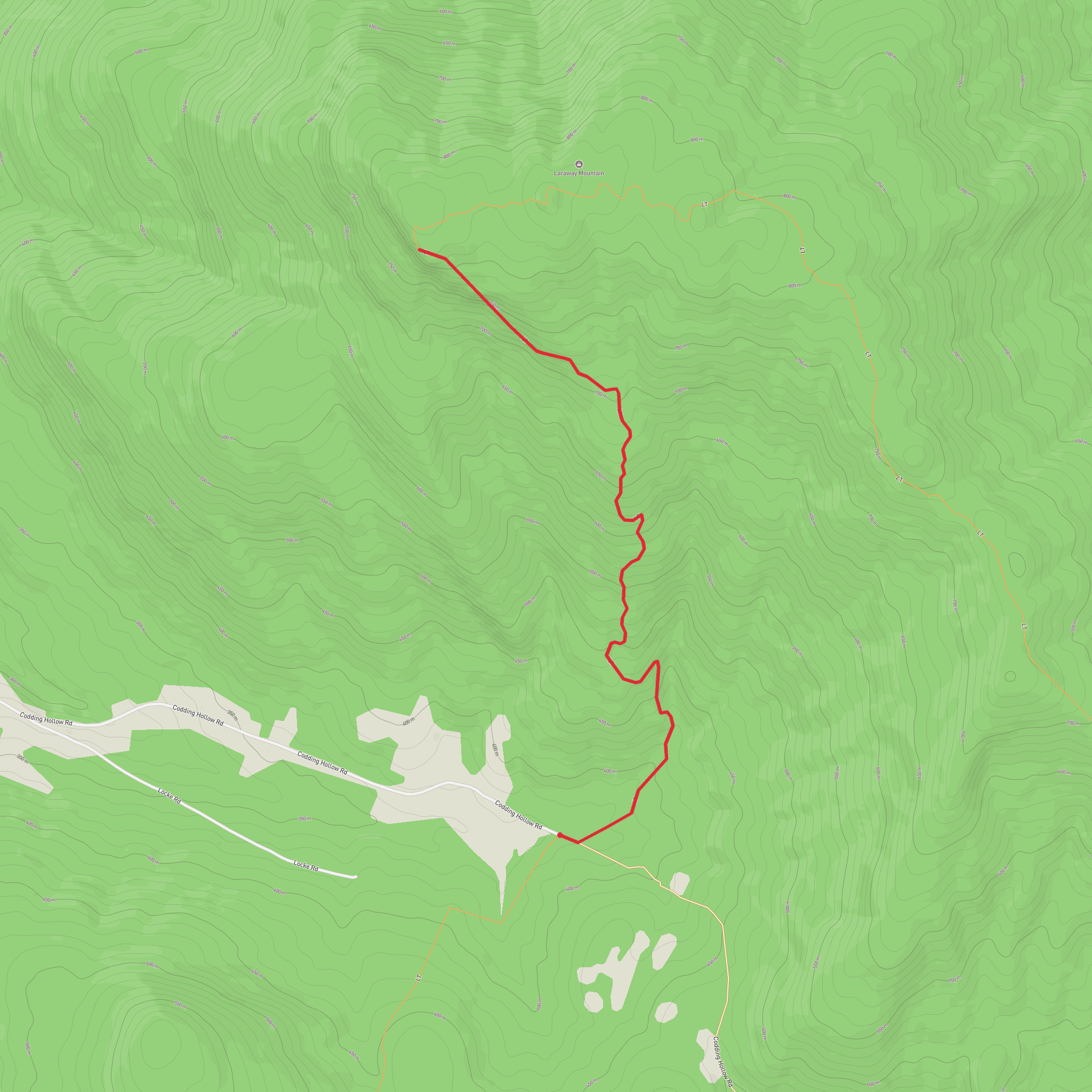 Laraway Lookout via Vermont Long Trail mobile static map