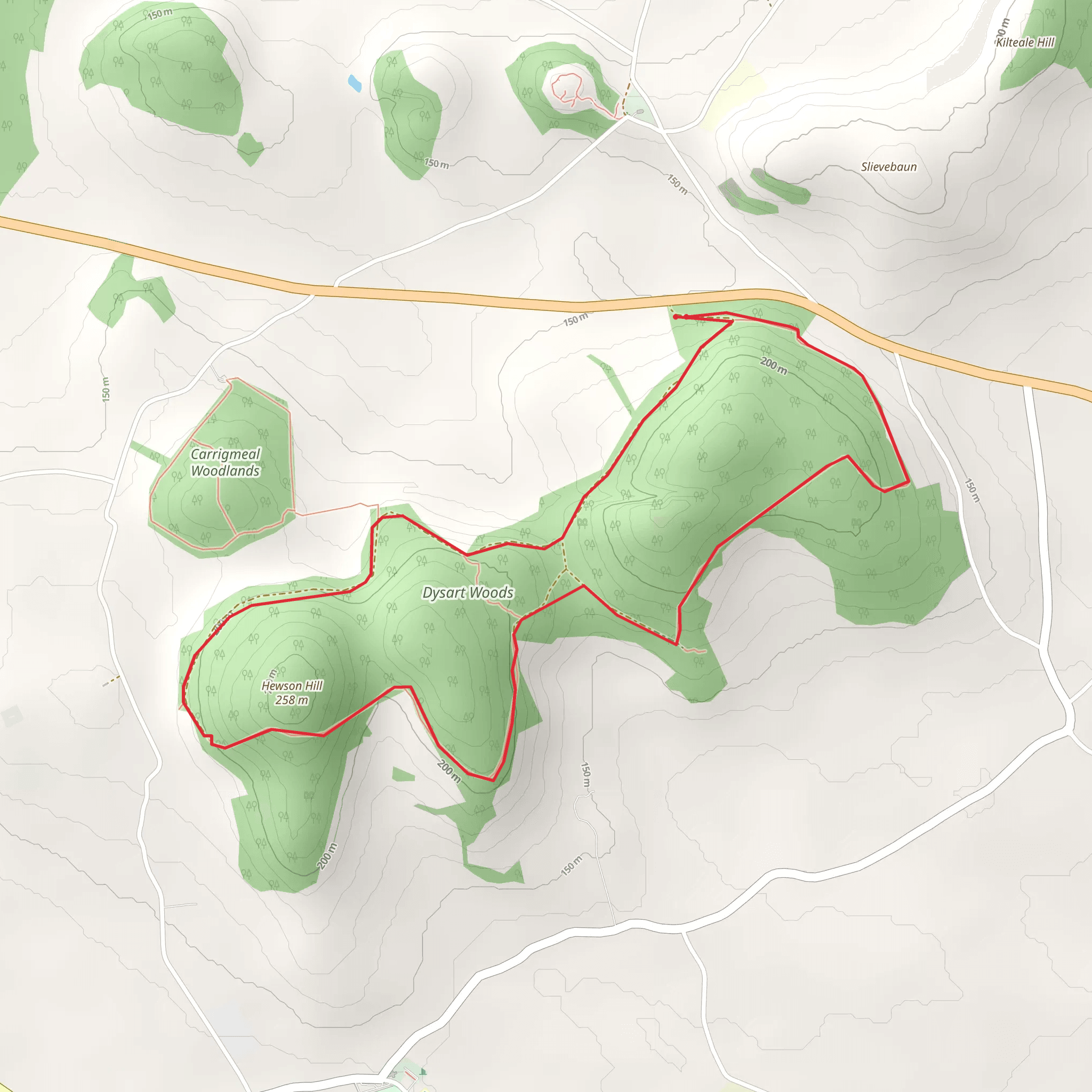 Dysart Woods Loop mobile static map
