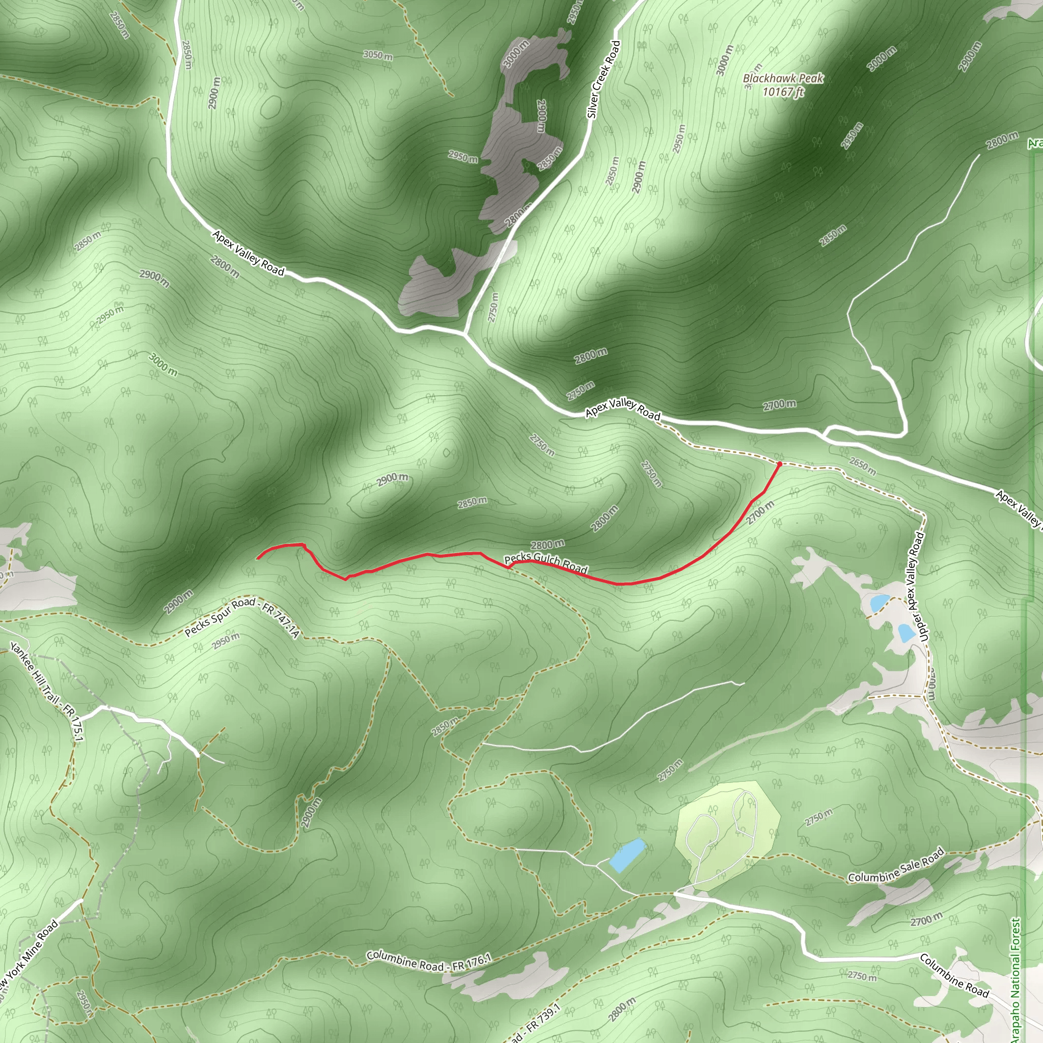 Pecks Gulch mobile static map