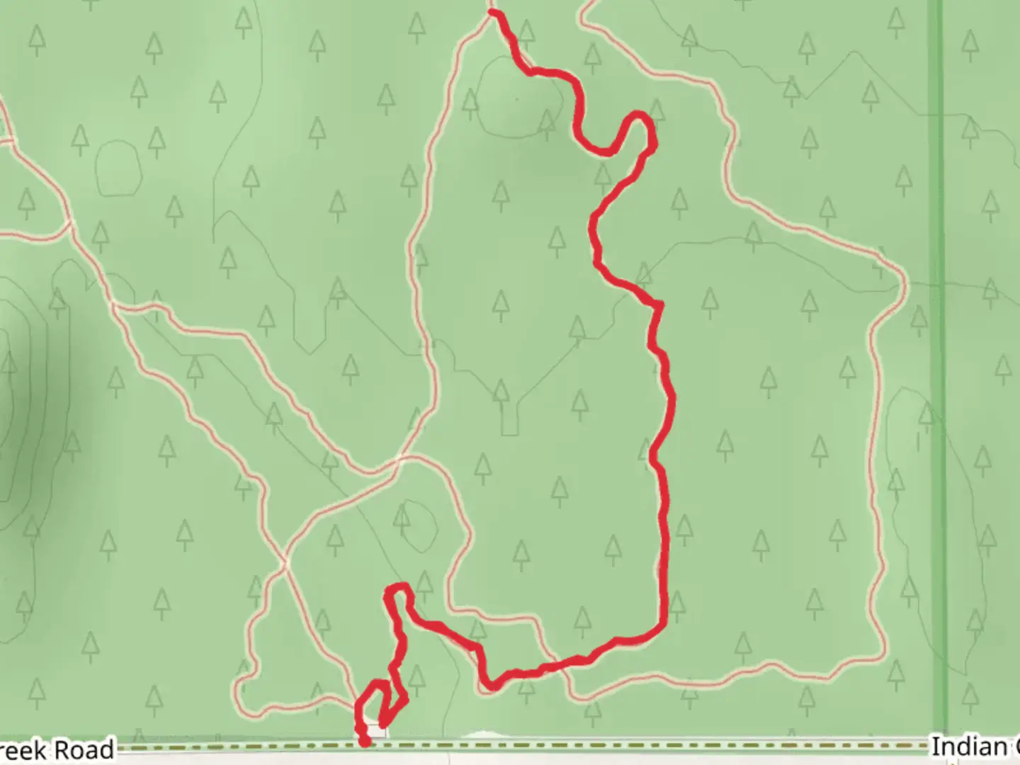 An image depicting the trail Geophysical - Cougar Trail and its surrounding area.