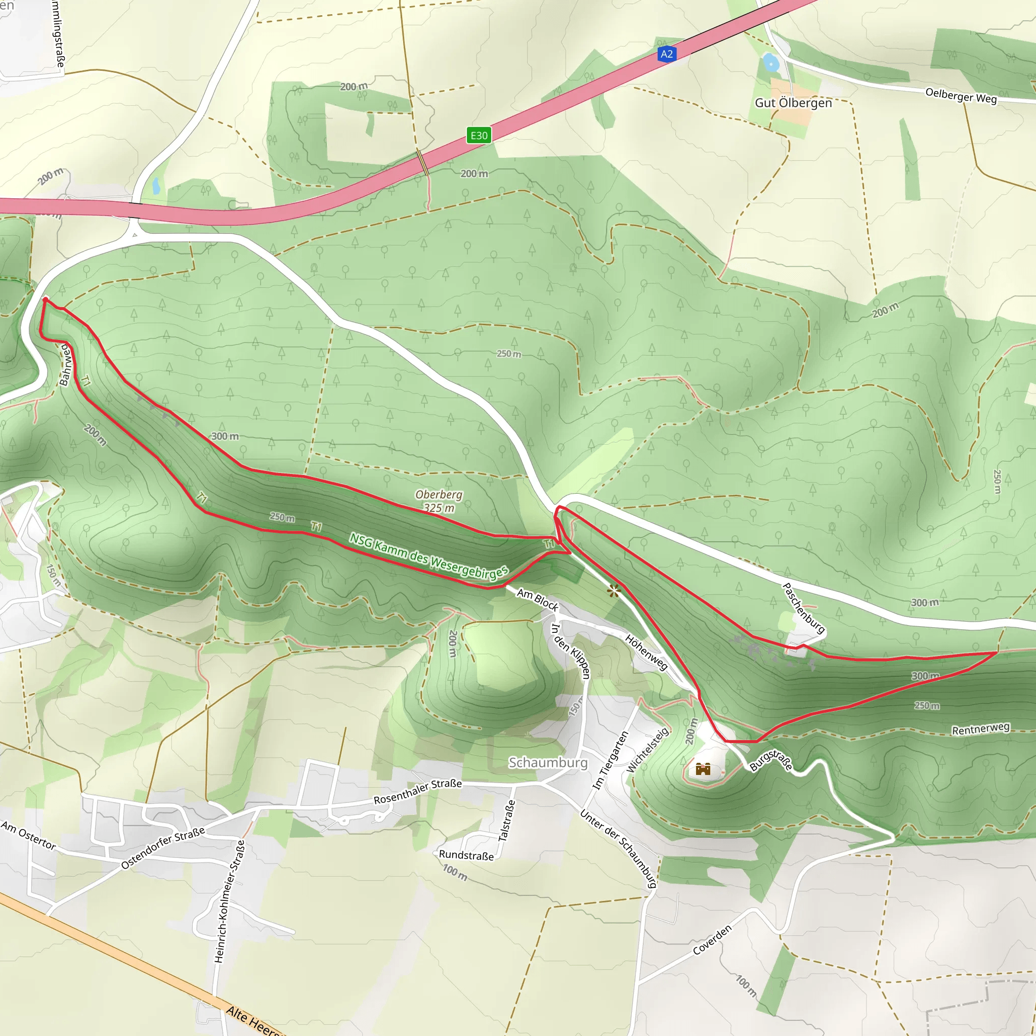 Wesergebirgsweg and Springstein Route mobile static map