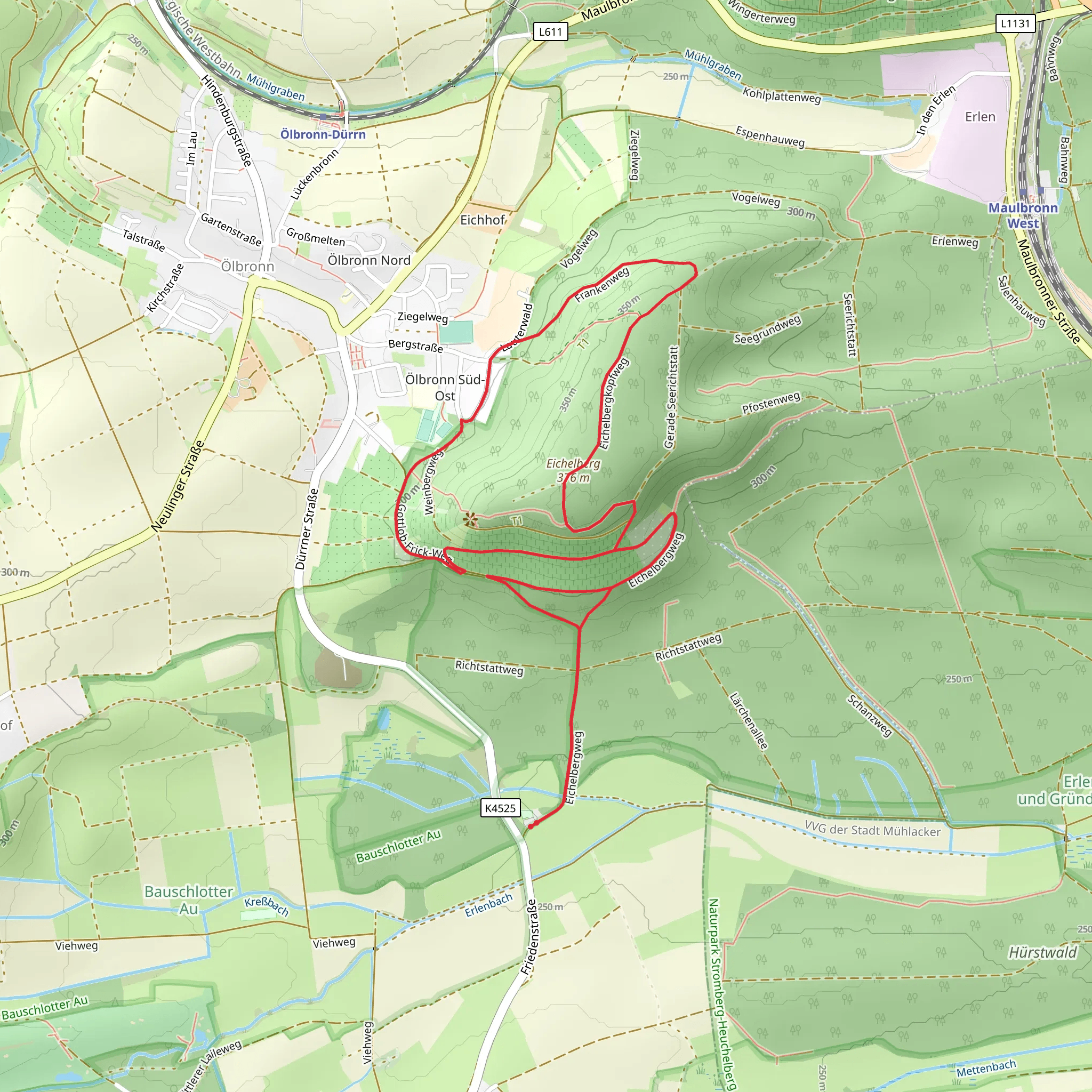 Eichelberg via Waldenser Weg mobile static map