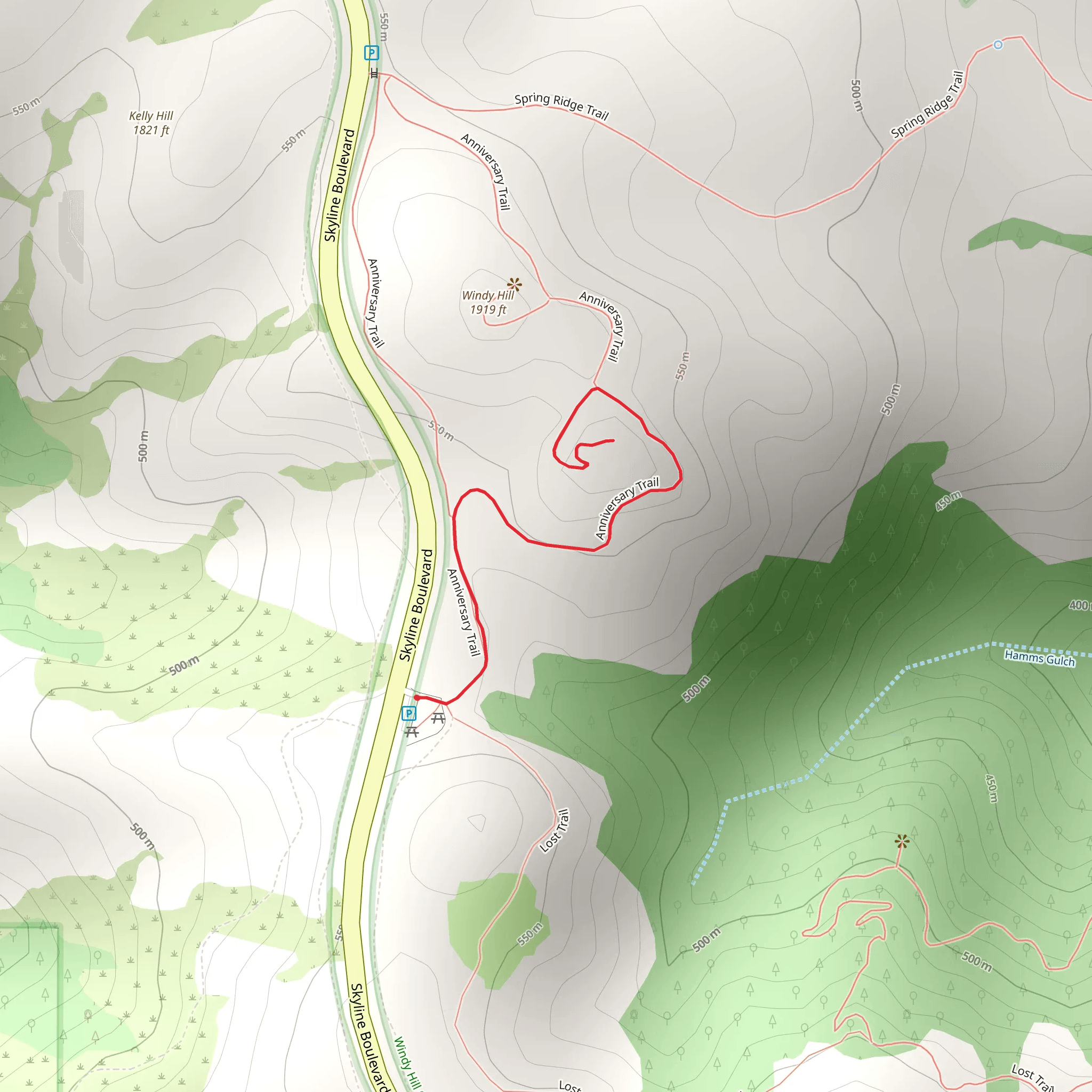 Anniversary Trail mobile static map