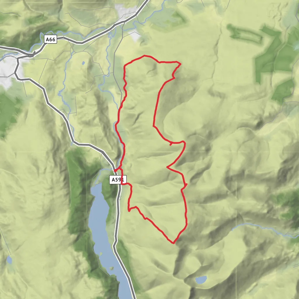 Helvellyn North Ridge mobile static map