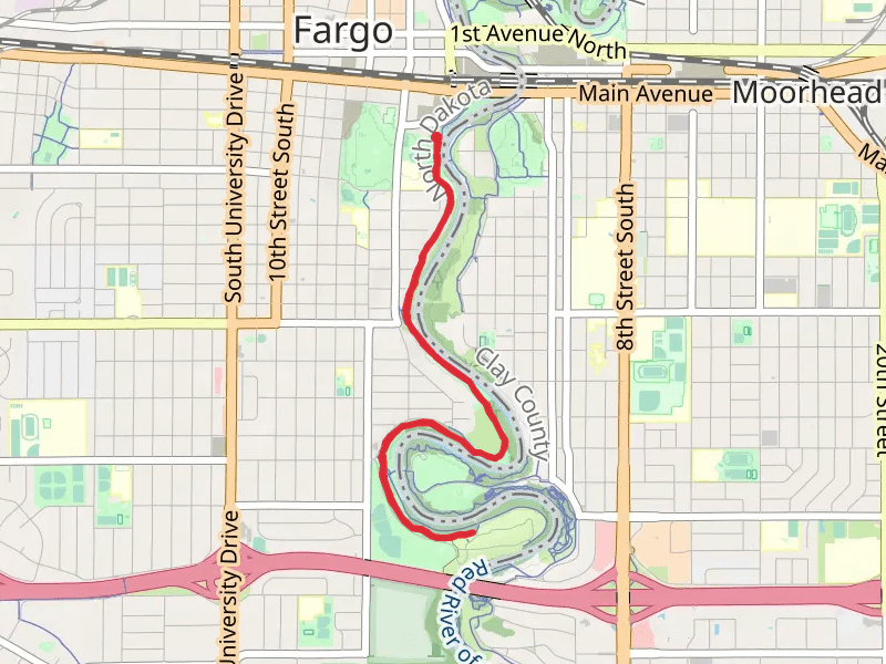 Walk along Red River of the North