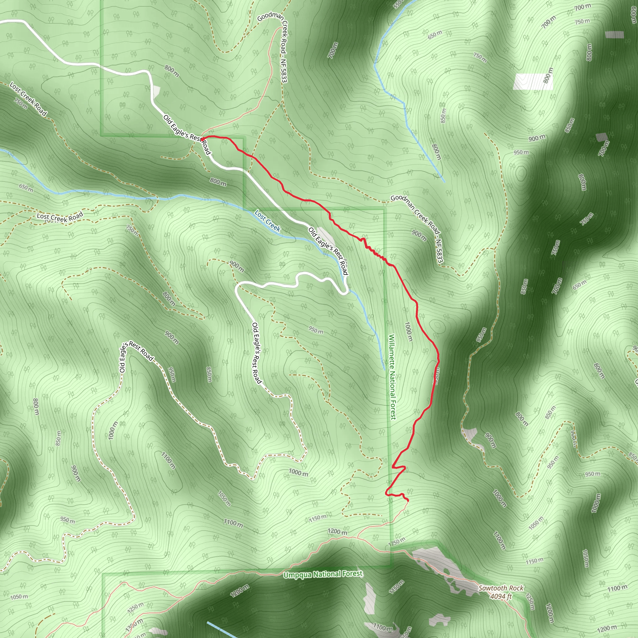 Lost Creek Trail - Short mobile static map
