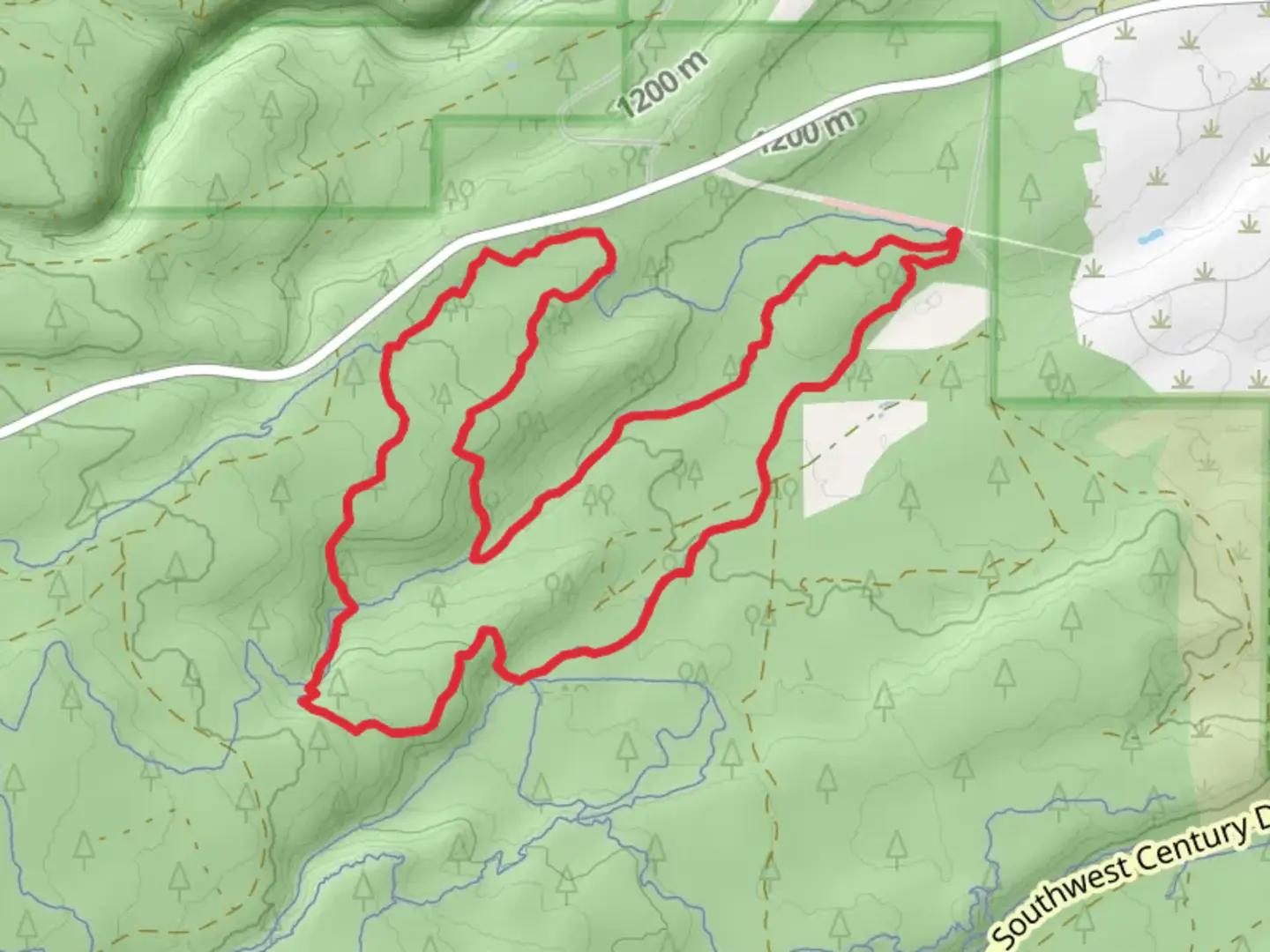 An image depicting the trail Phil's, KGB and Kent's Loop Trail and its surrounding area.