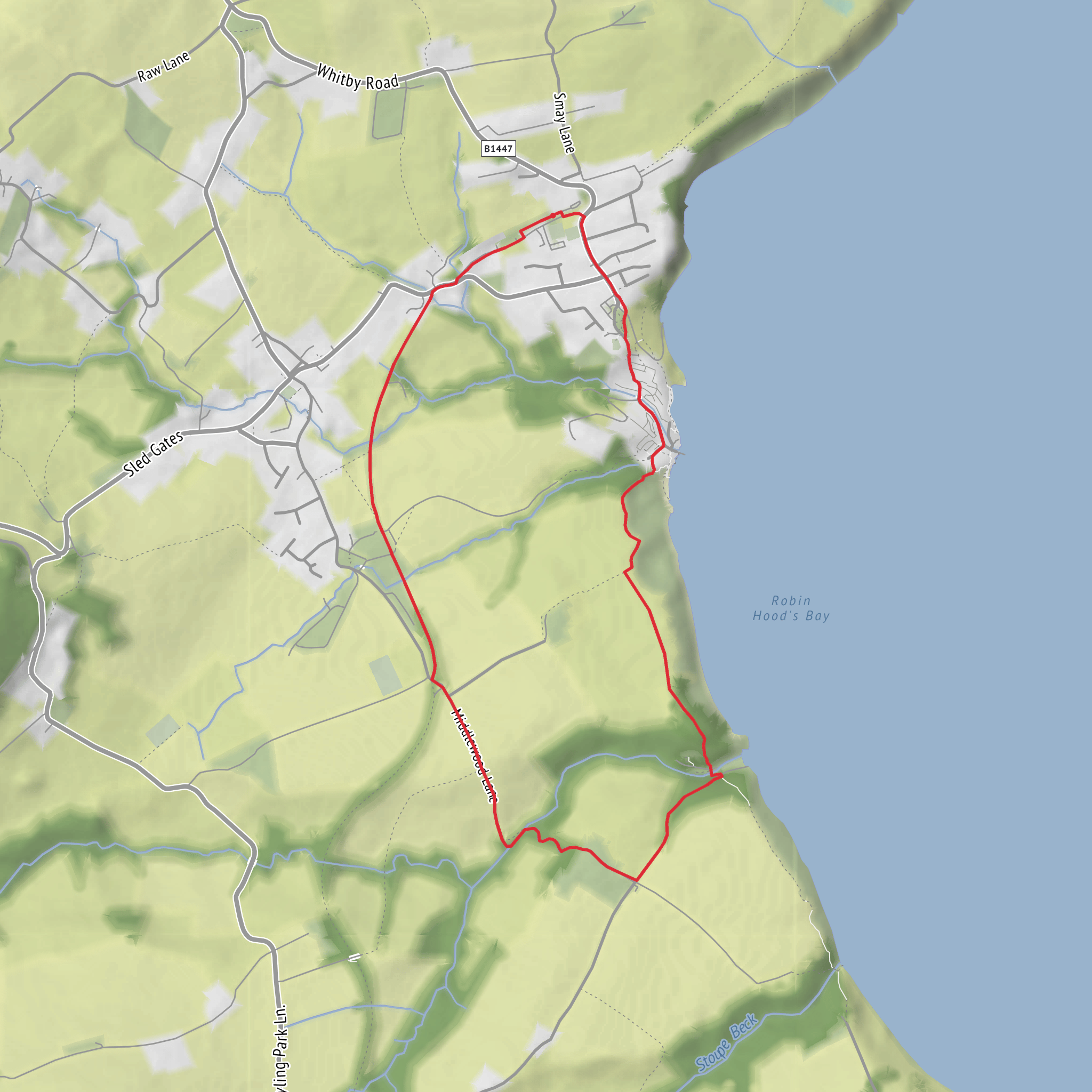 Robin Hood's Bay to Boggle Hole Circular mobile static map