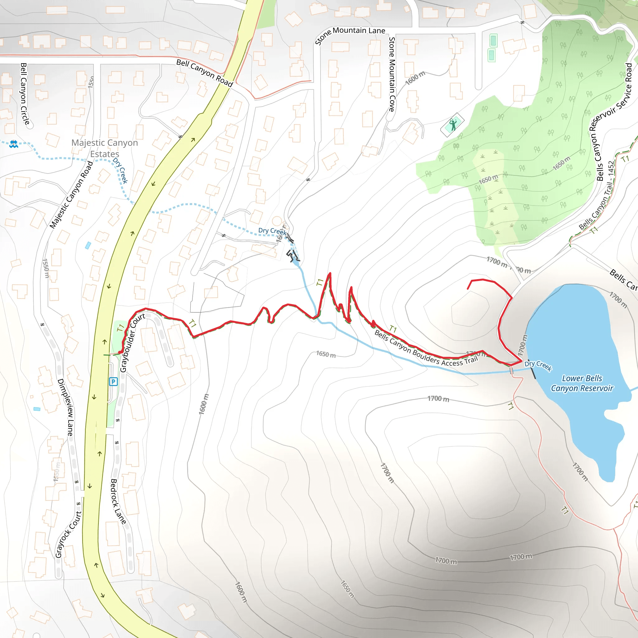 Lower Bells Canyon Reservoir mobile static map
