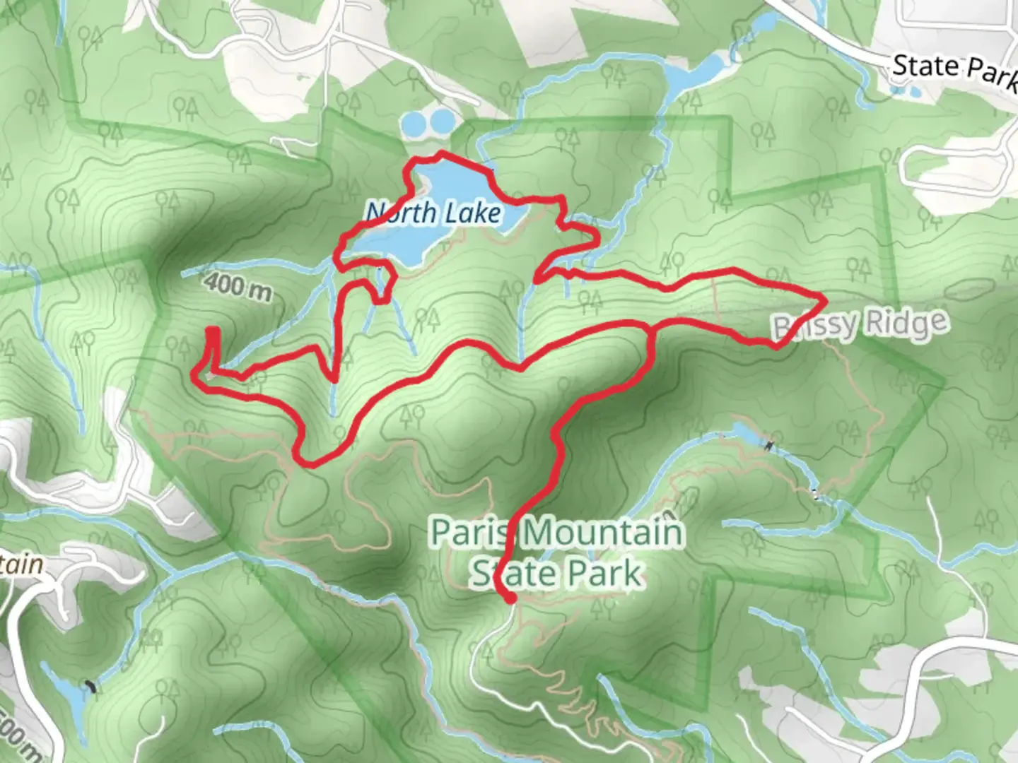 An image depicting the trail North Lake - Kanuga Loop Trail and its surrounding area.