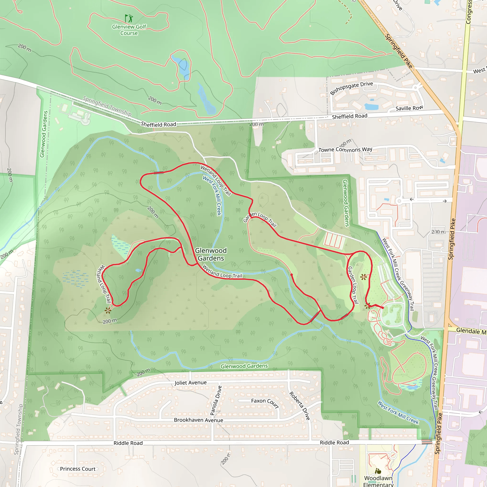Garden and Wetland Loop Trail mobile static map