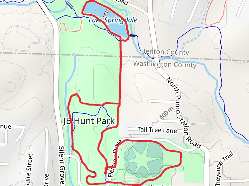 JB Hunt Park and Lake Springdale Loop