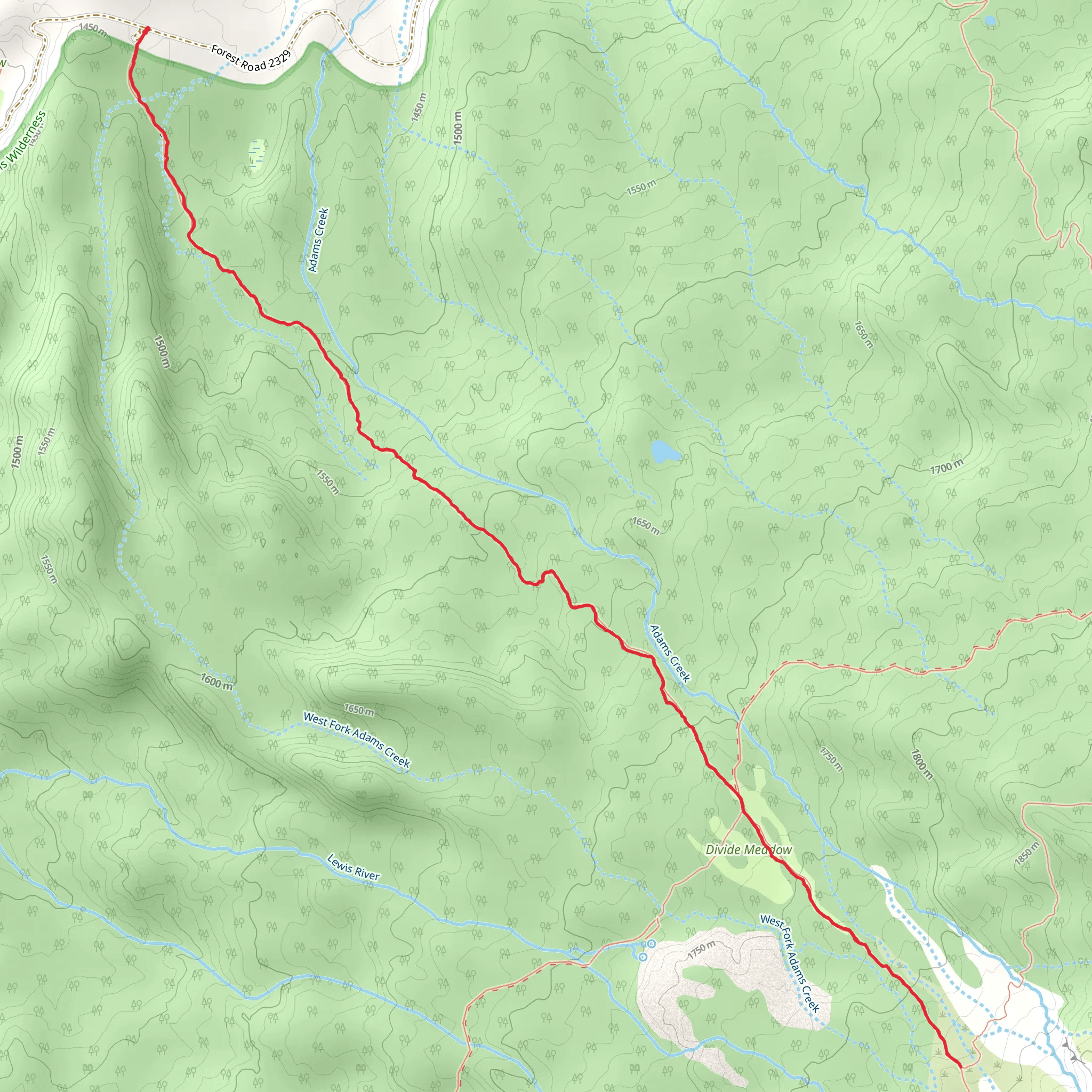 Divide Camp Trail mobile static map