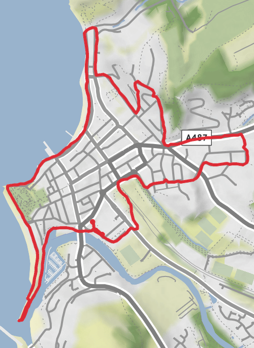 Hike from Aberystwyth mobile static map