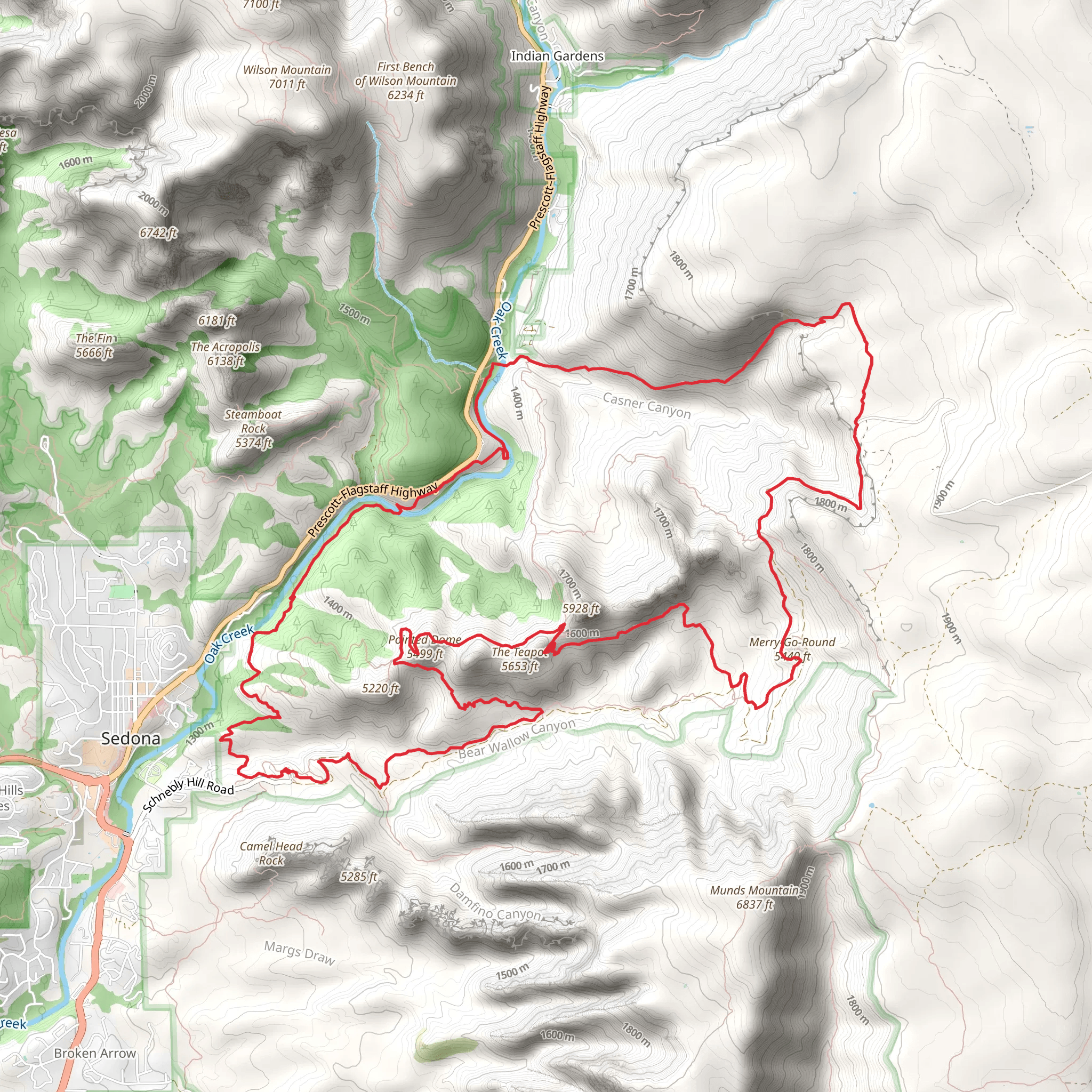 Munds Wagon, Hangover and Huckaby Loop Trail mobile static map