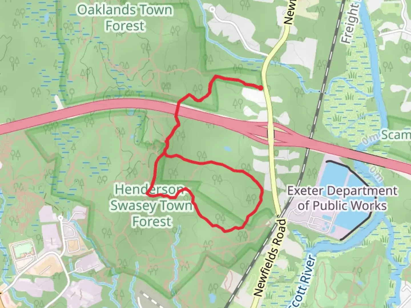 An image depicting the trail Fort Rock via Dean's Dream and Green Loop and its surrounding area.