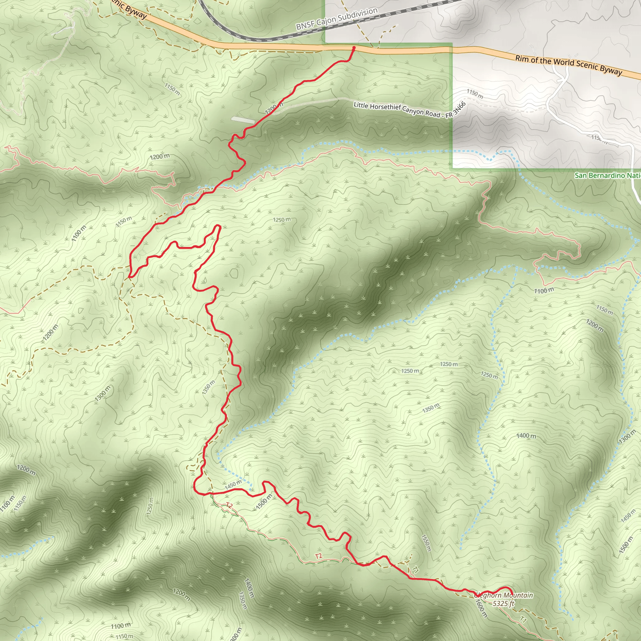 Cleghorn Mountain via Elliot Ranch Road mobile static map