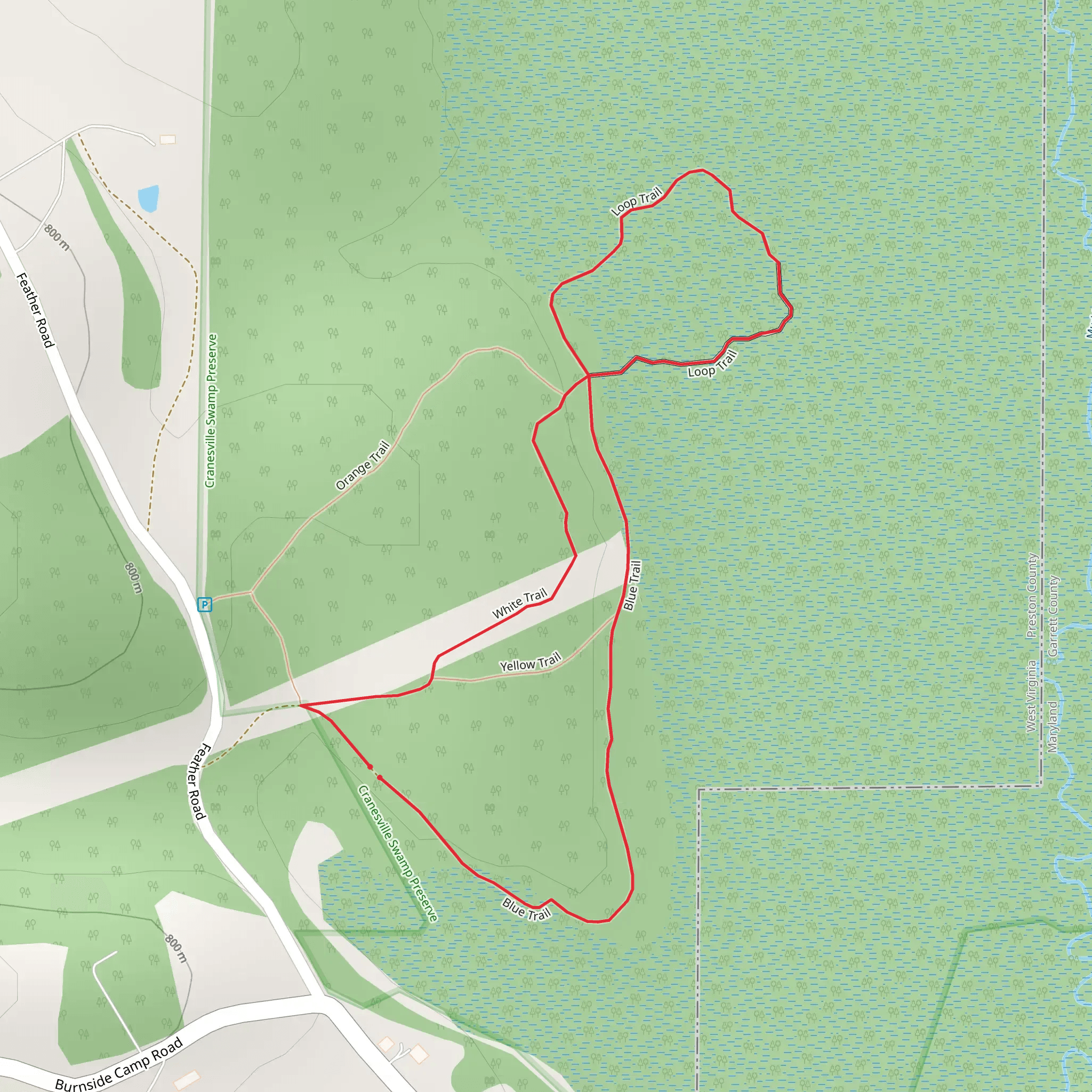 Blue Loop Trail mobile static map