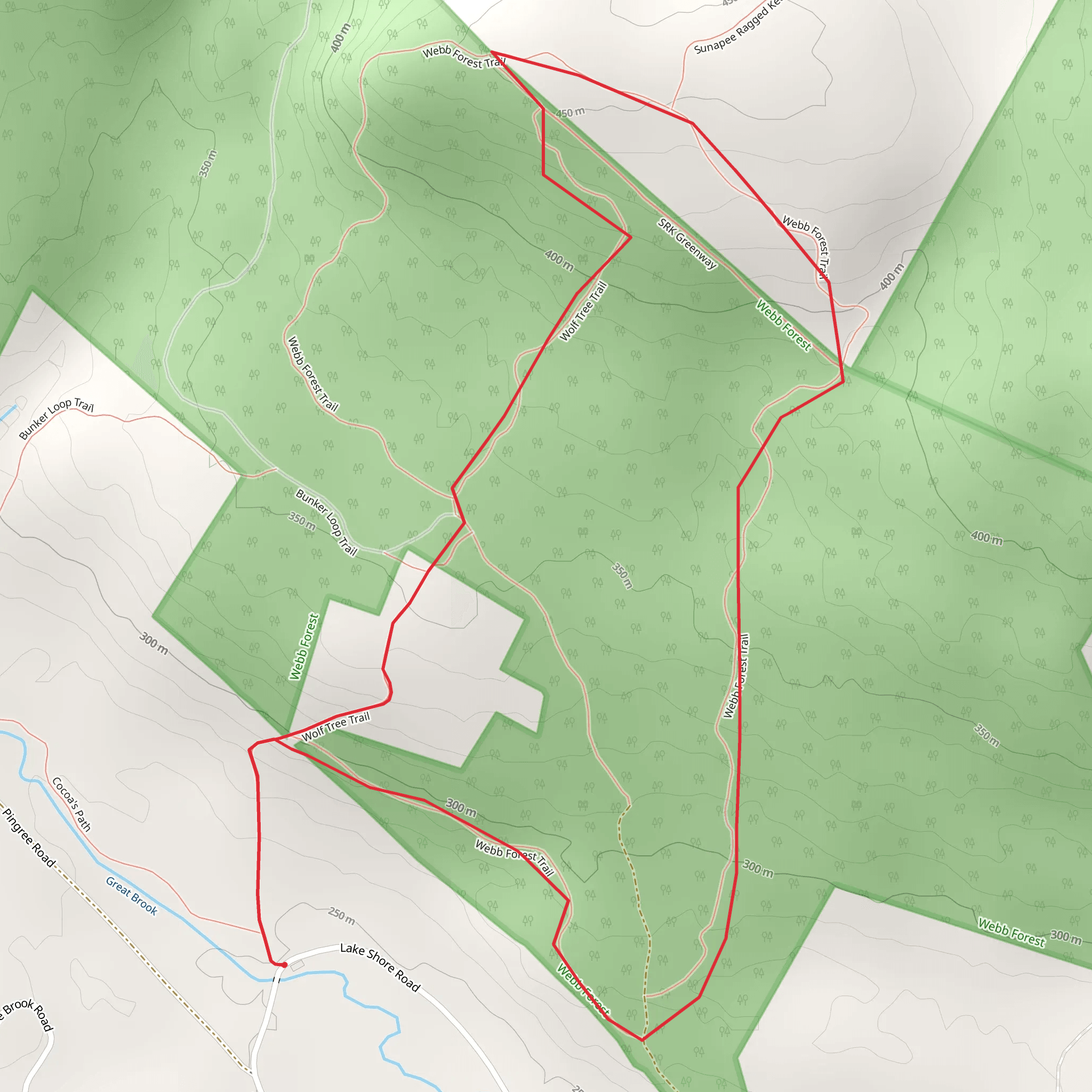 Wolf Loop via Lake Shore Road mobile static map