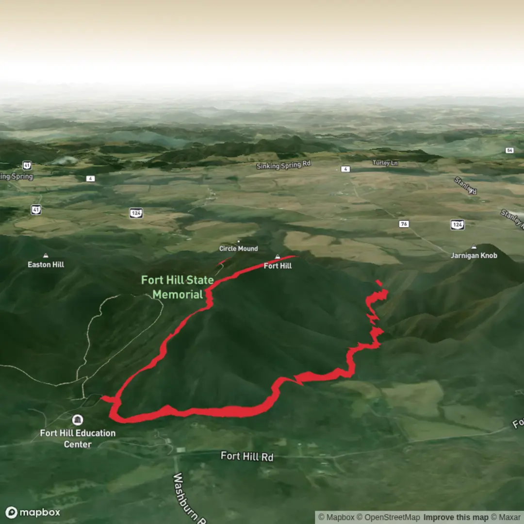 An image depicting the trail Fort Hill via Fort Trail and Gorge Trail and its surrounding area.