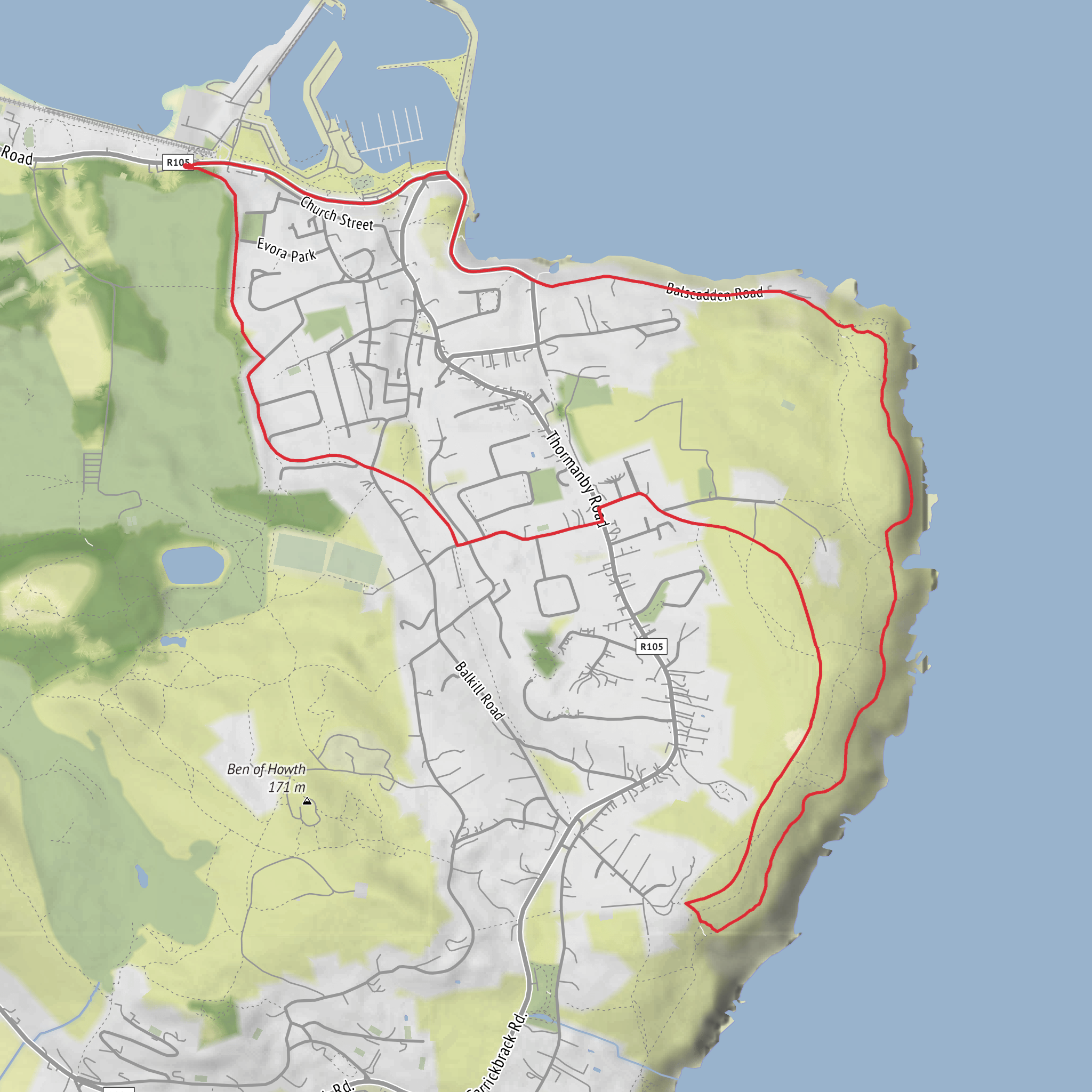 Howth - Cliff Path Loop mobile static map