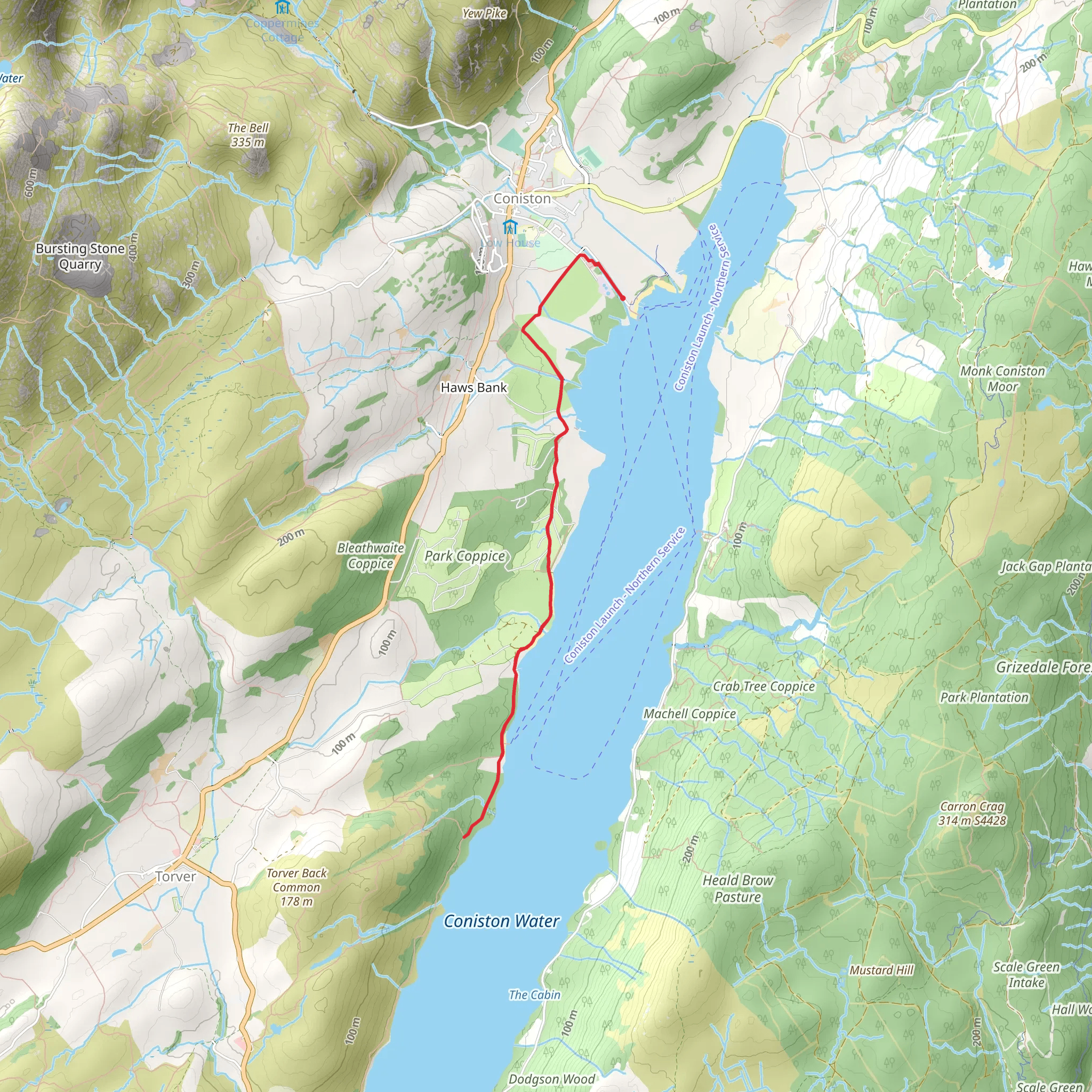Coniston Water Shore Walk mobile static map