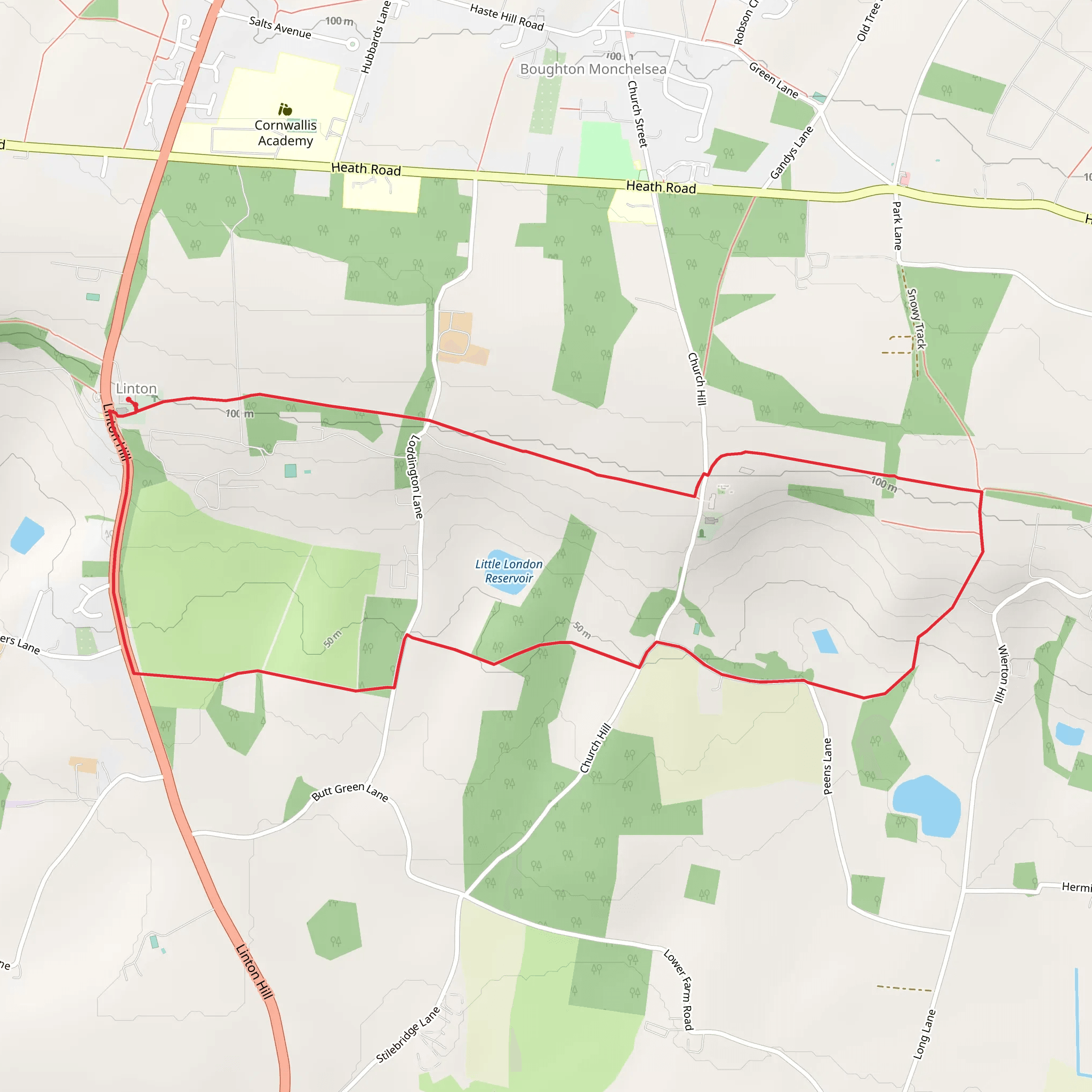 Linton Country Park Loop mobile static map