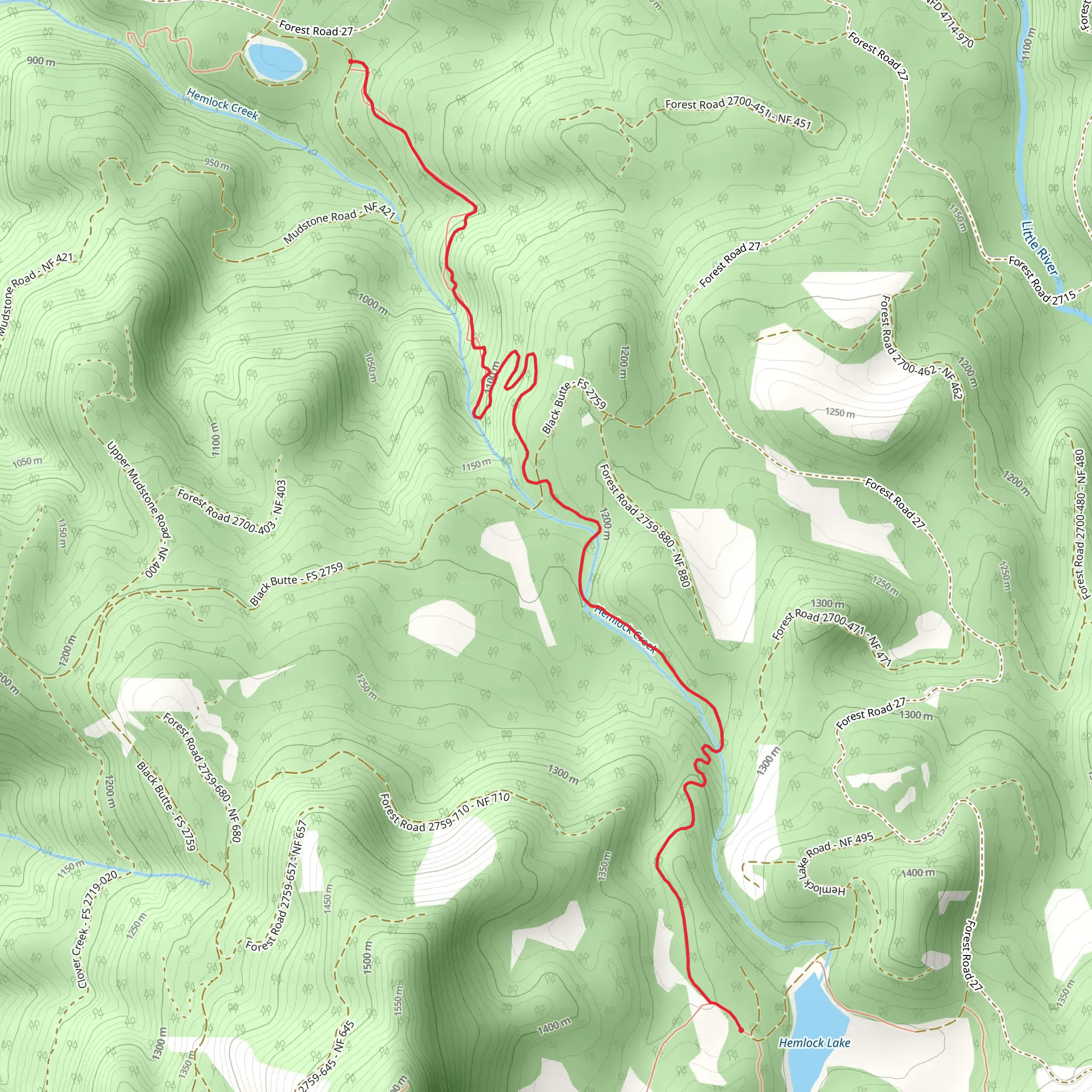 Hemlock Creek Trail mobile static map