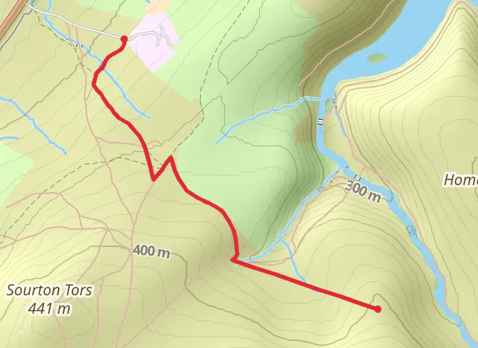 Wildcamping shelstone Tor mobile static map
