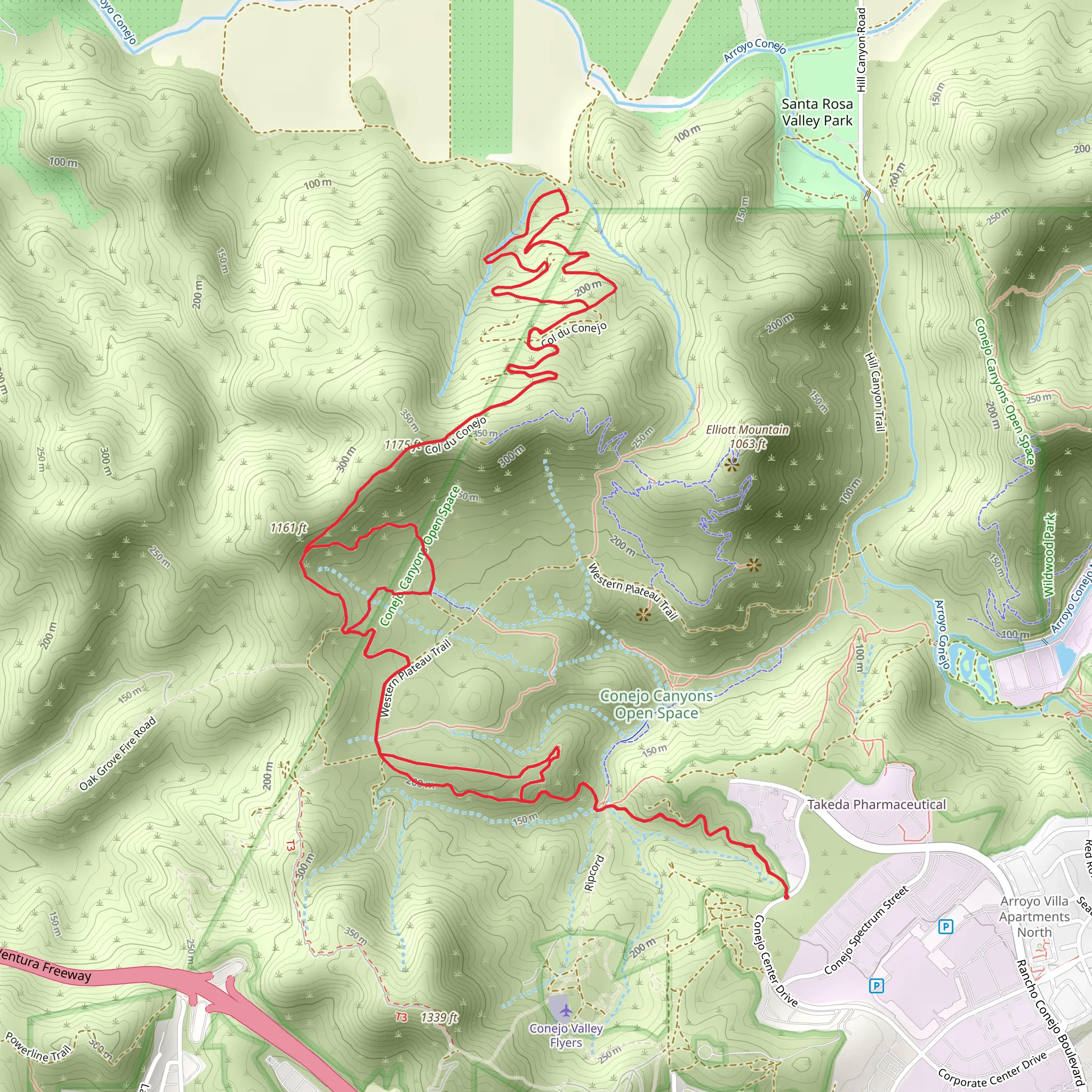 Col du Conejo via Western Plateau Trail mobile static map