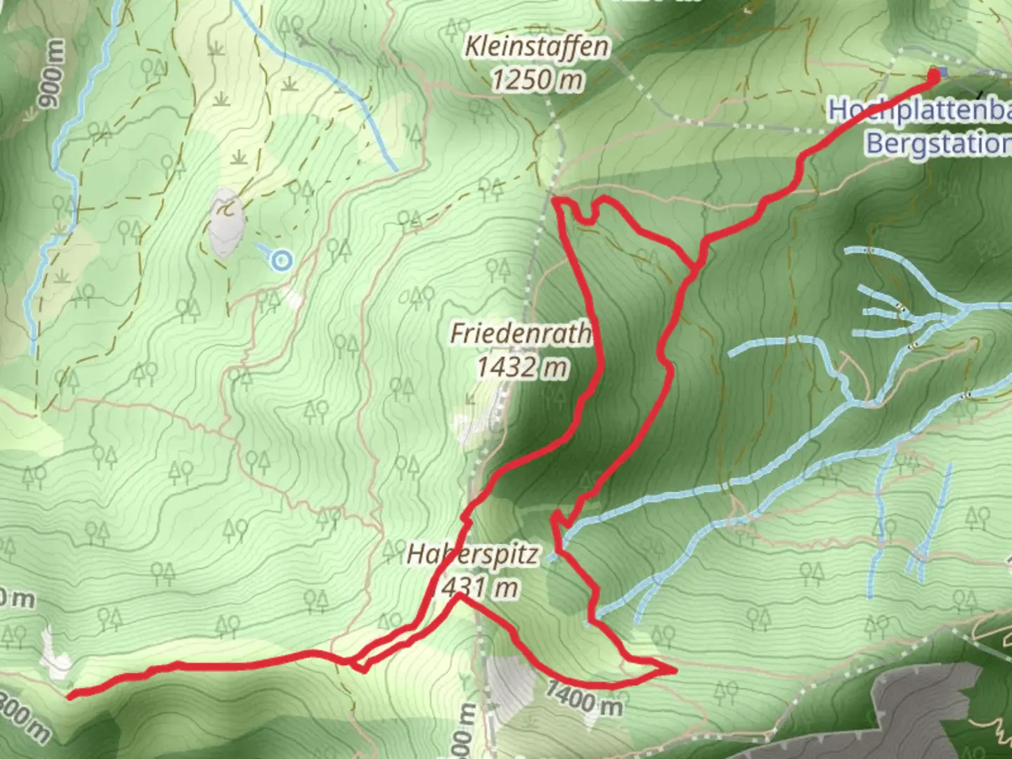 An image depicting the trail Haberspitz Loop via Maximiliansweg and its surrounding area.