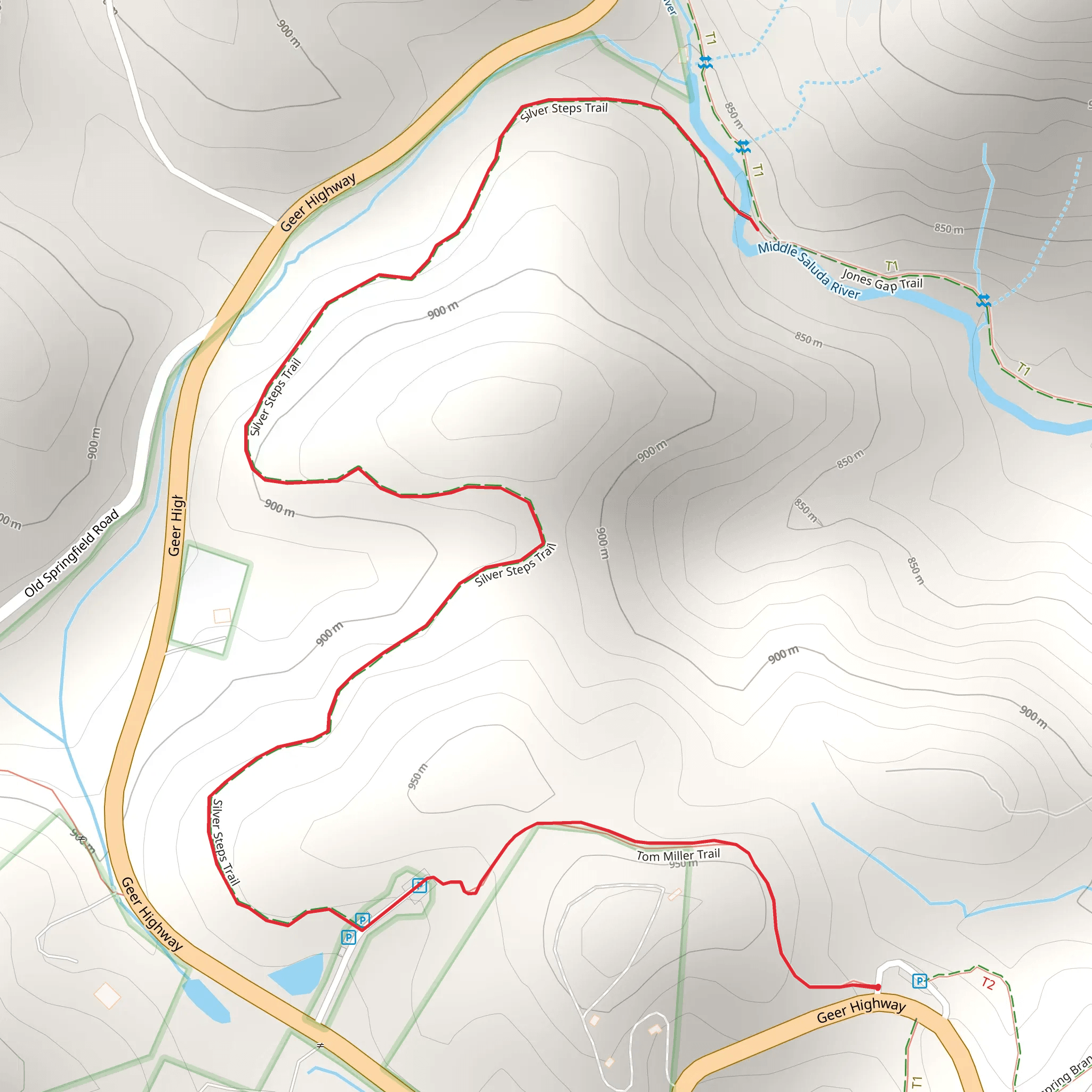Silver Steps Falls Trail mobile static map