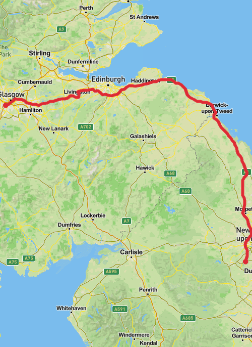 City of Glasgow Running mobile static map