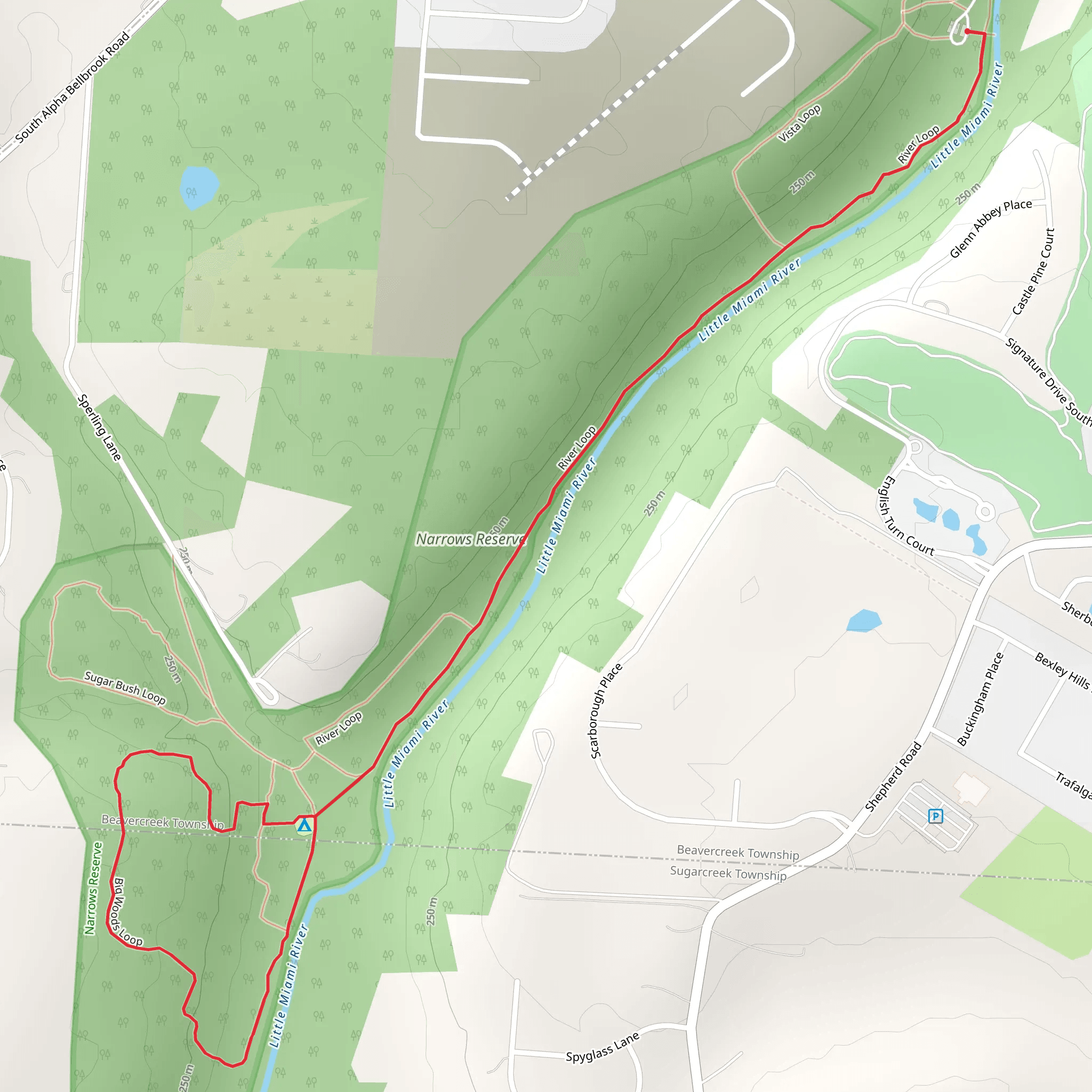 Big Woods and River Loop mobile static map