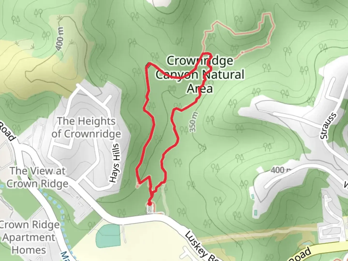 An image depicting the trail Red Oak Loop Trail and its surrounding area.