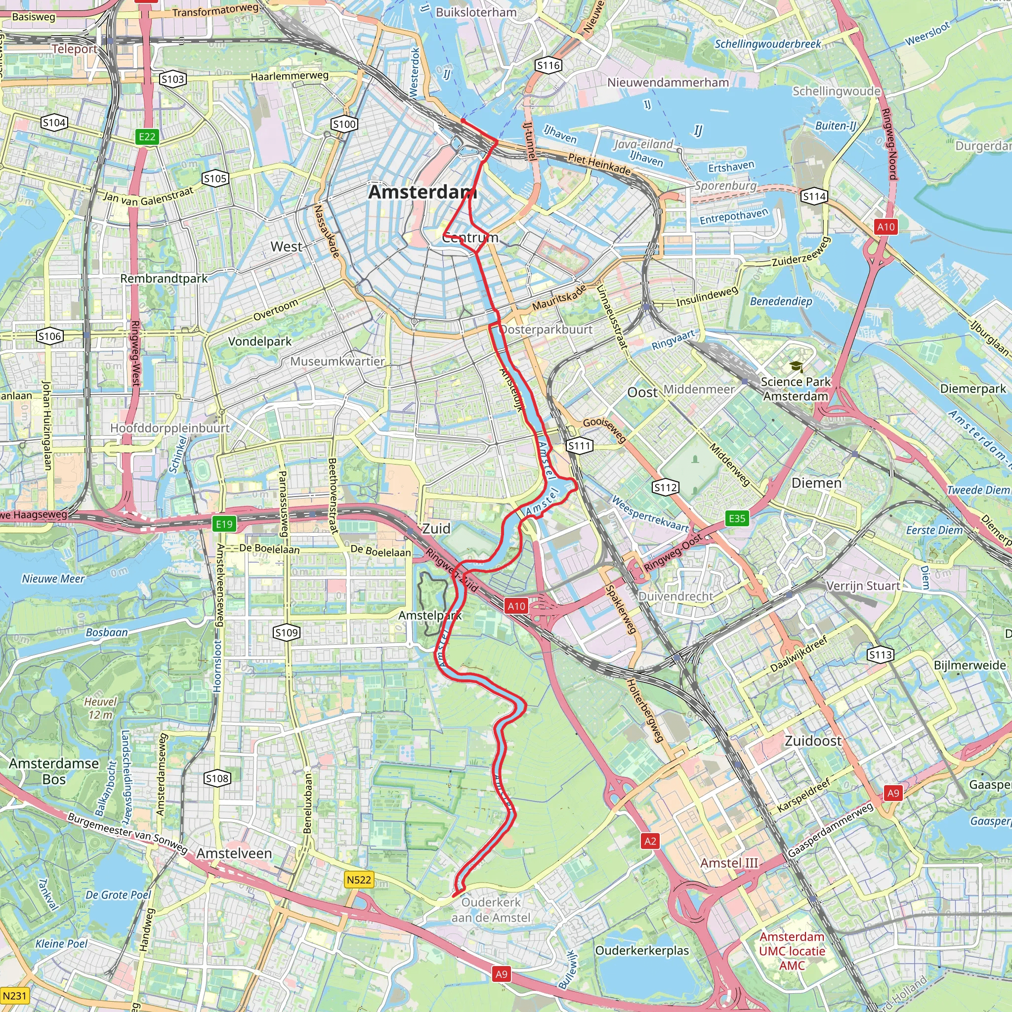 Amstel via Omval mobile static map