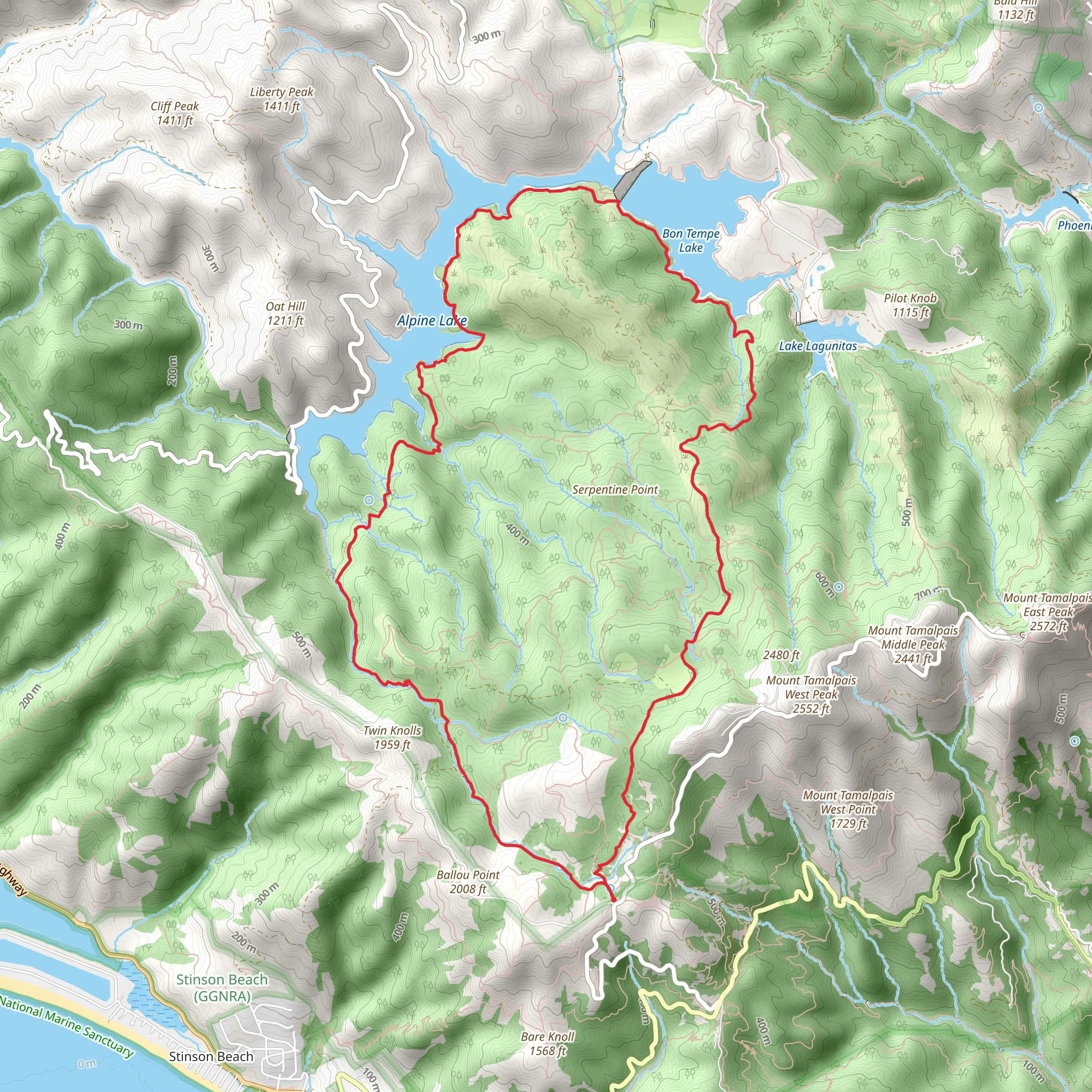 Lower Berry, Shady Side, Helen Markt and Cataract Loop Trail mobile static map
