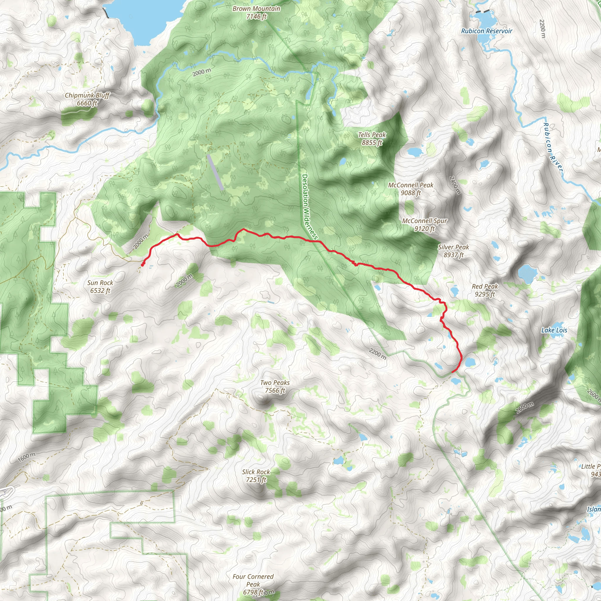 Red Peak Trail mobile static map