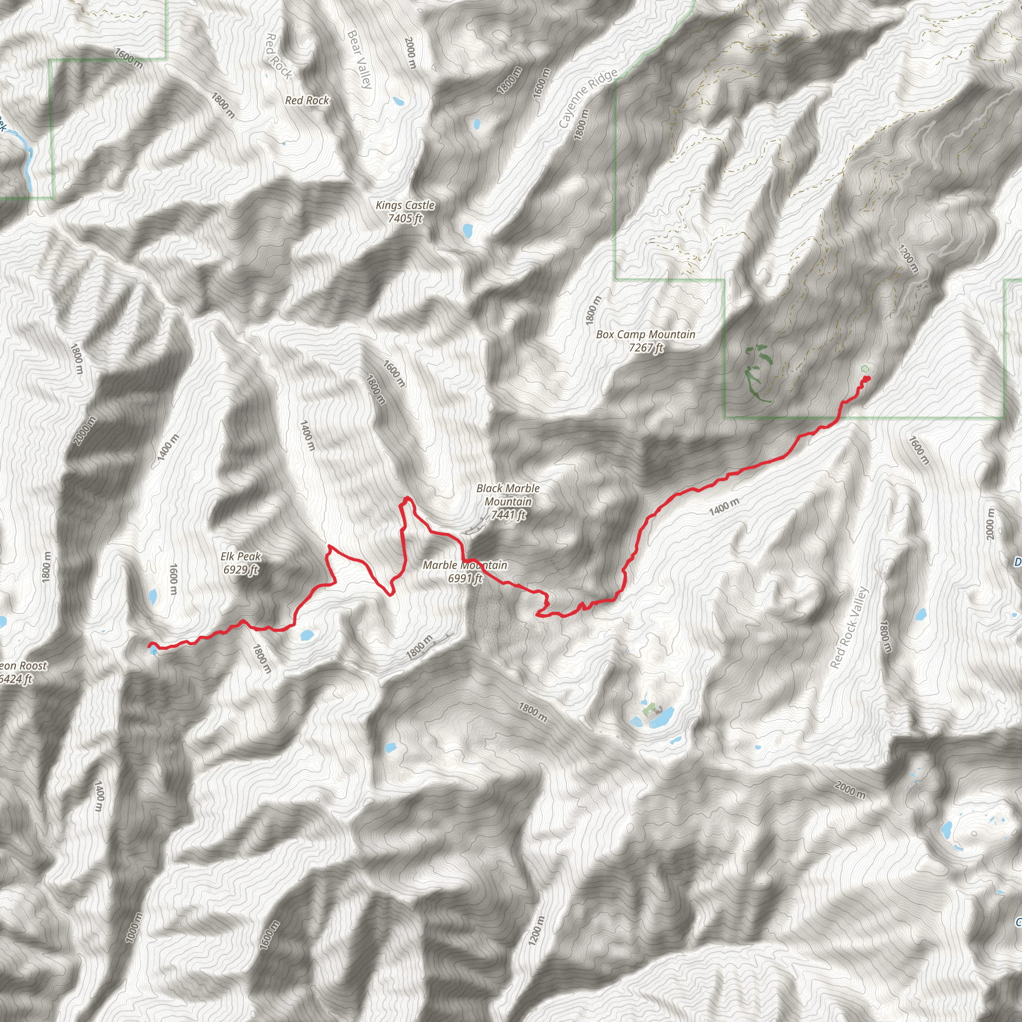 Spirit Lake via Canyon Creek Trail mobile static map