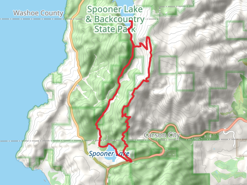 Tahoe Rim and Marlette Lake Loop Trail from Spooner Summit