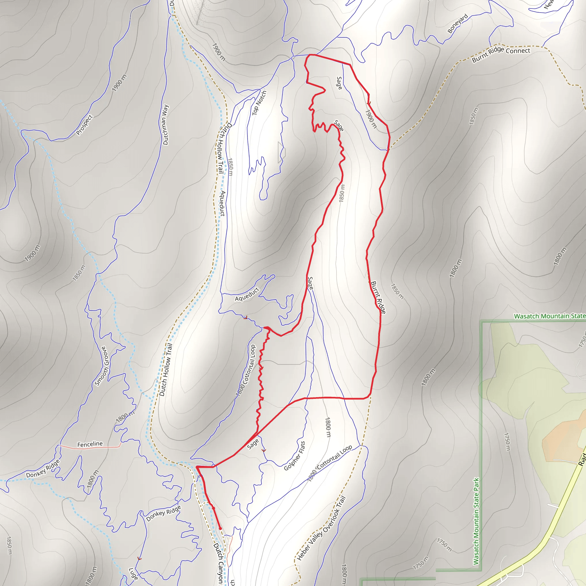 Old Burnt Ridge and Sage Loop mobile static map