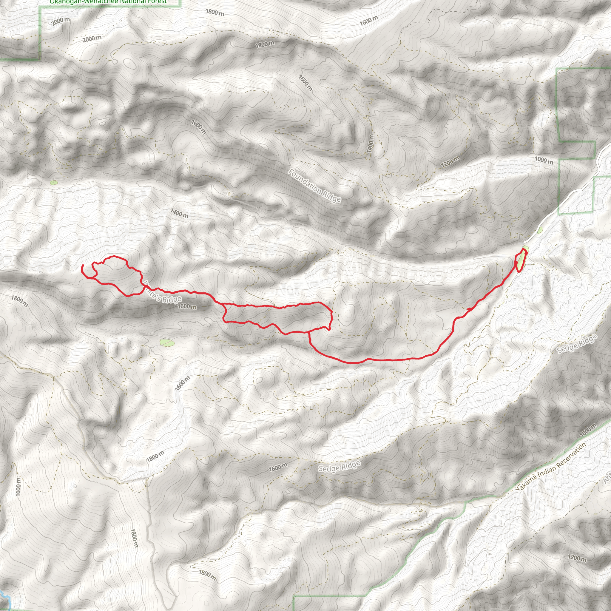 Middle Fork Ahtanum Creek Loop mobile static map
