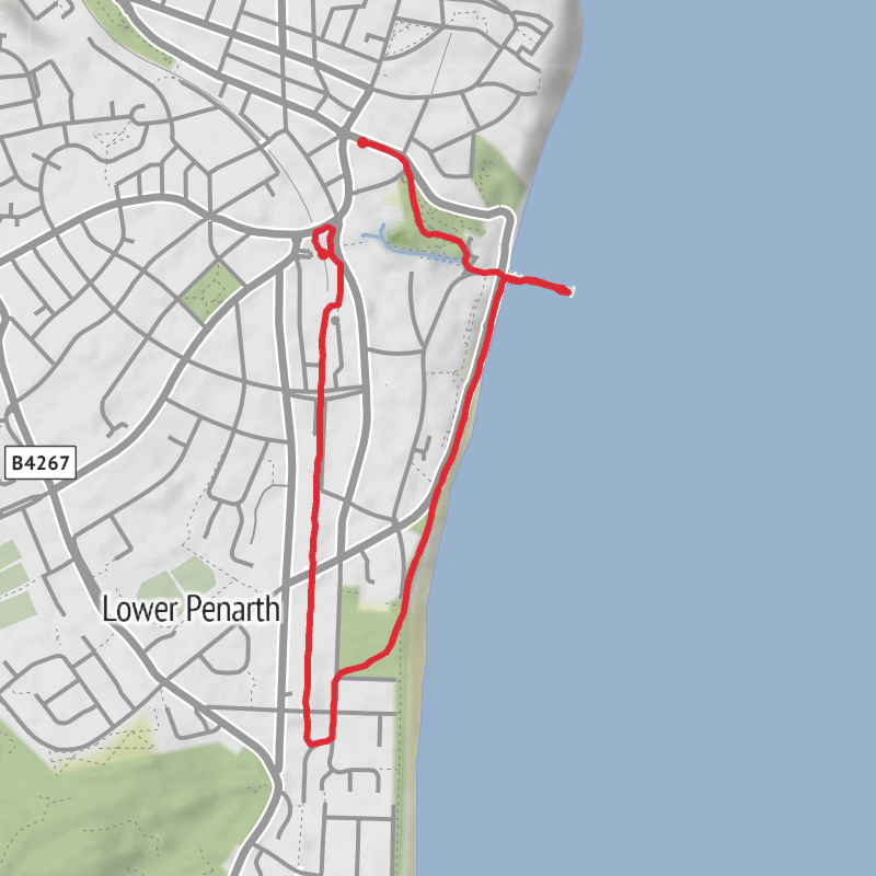 A map preview of the recording Vale of Glamorgan Walking.