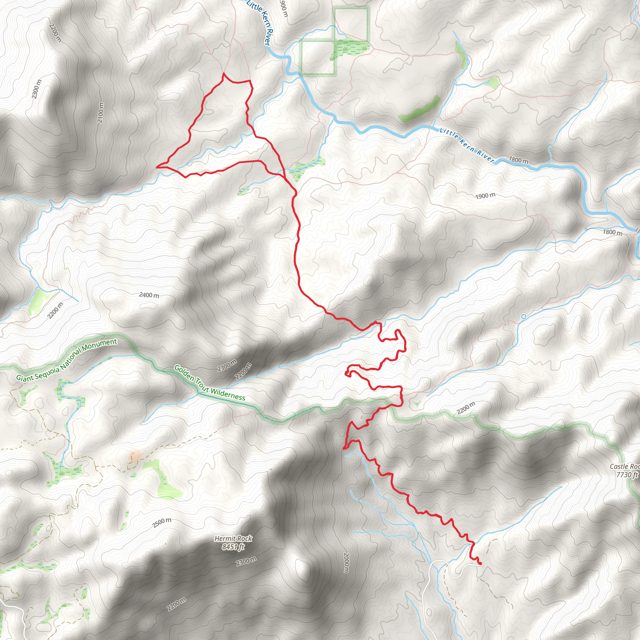 Grey Meadow Forest Service Station via Fish Creek Trail mobile static map