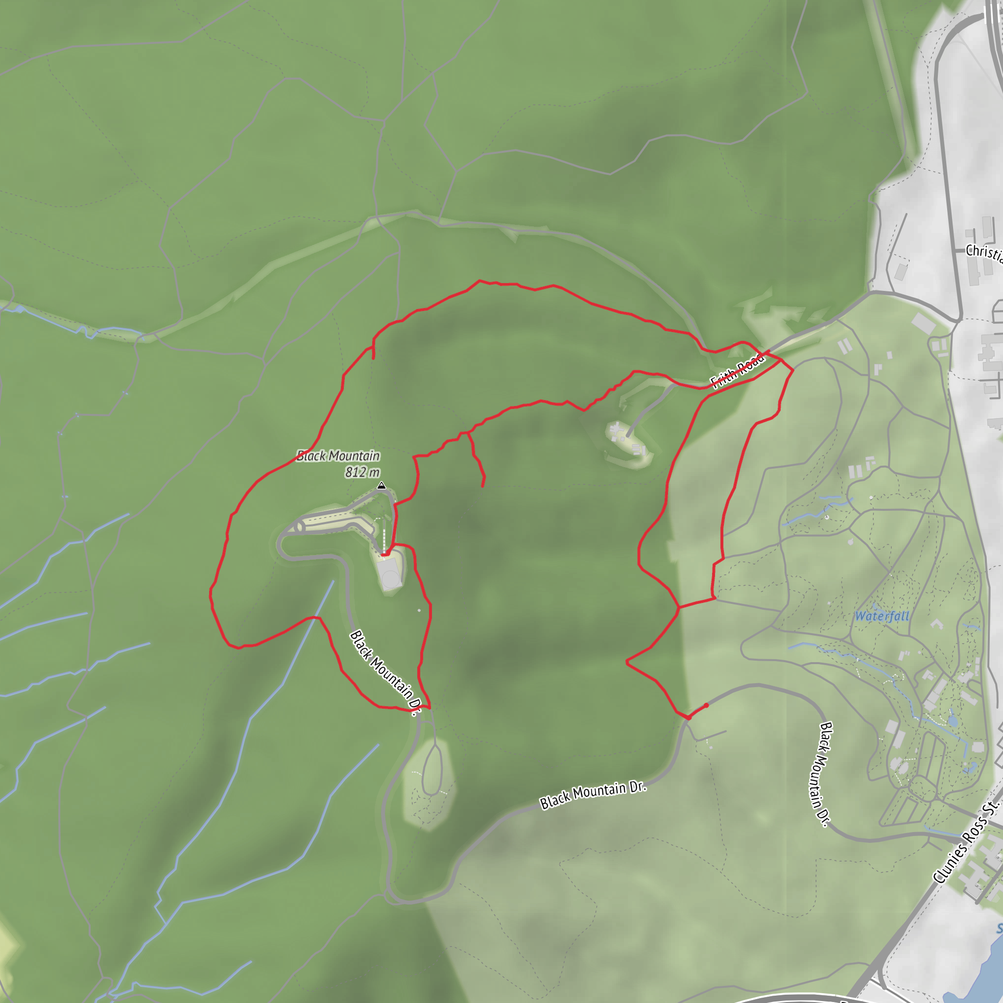 Black Mountain Botanic Garden Loop mobile static map