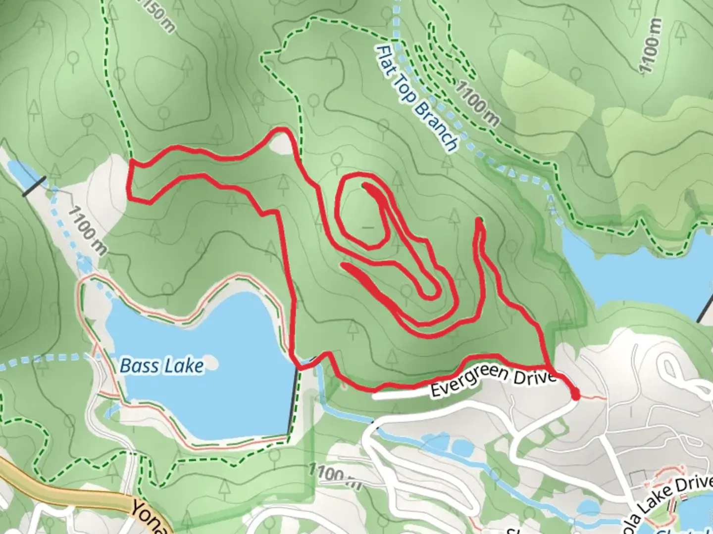 An image depicting the trail Deer Park Road and The Maze Loop and its surrounding area.